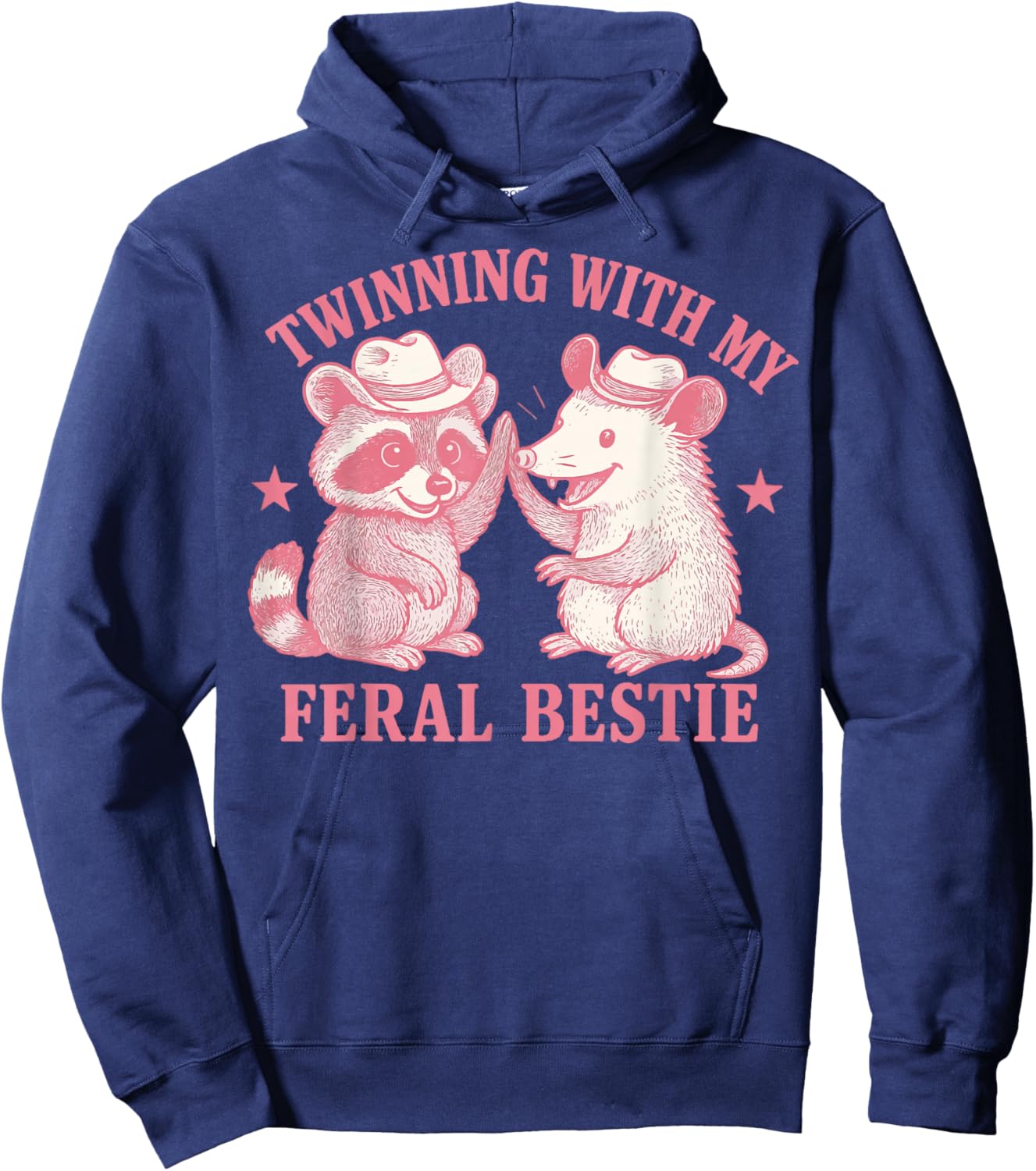 Twinning With My Feral Bestie Hoodie - Hoodie | Navy