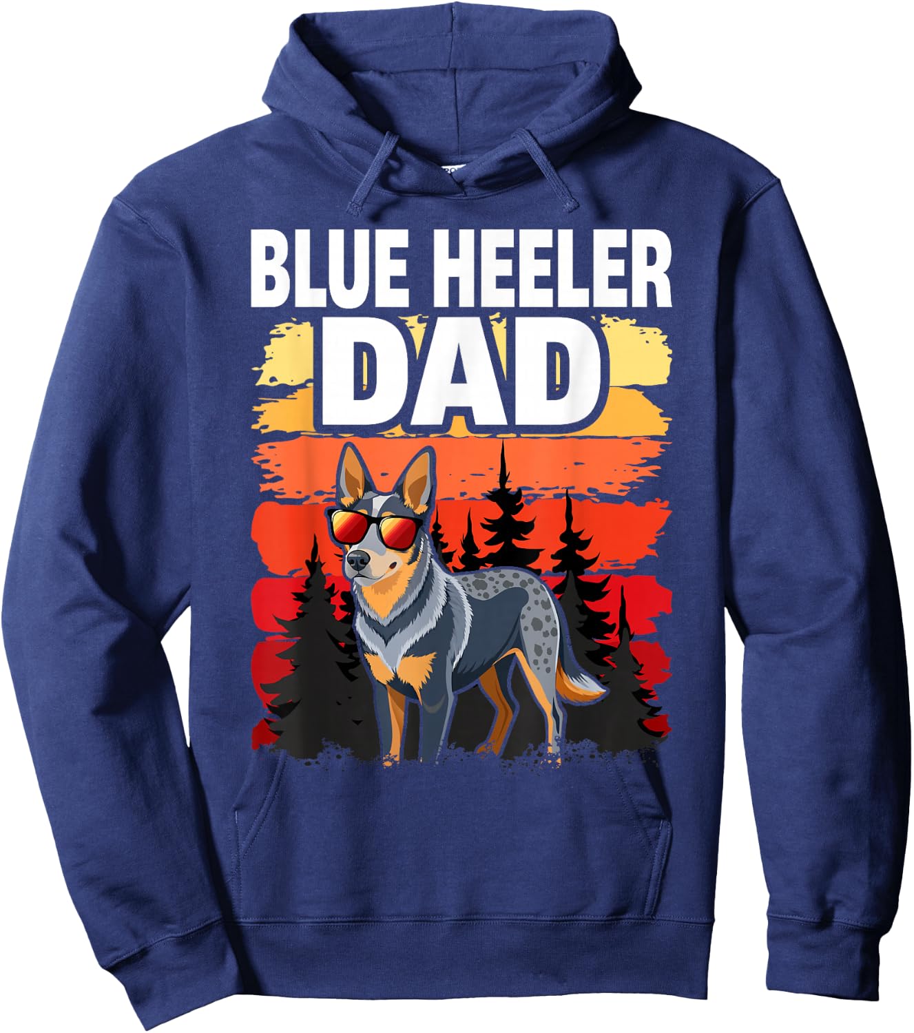 Funny Australian Cattle Dog Blue Heeler Dad Hoodie - Hoodie | Navy