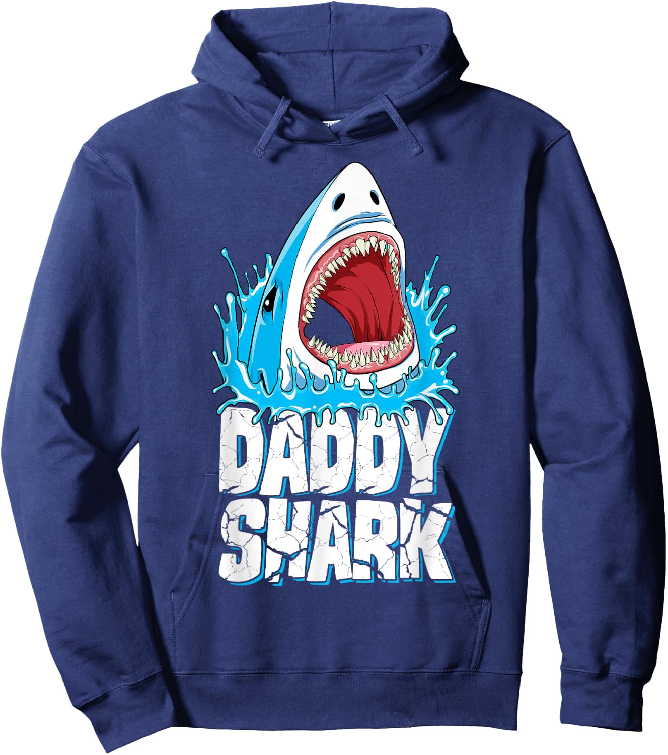 Daddy Shark T Shirt Fathers Day Gifts Family Matching Dad Hoodie - Hoodie | Navy