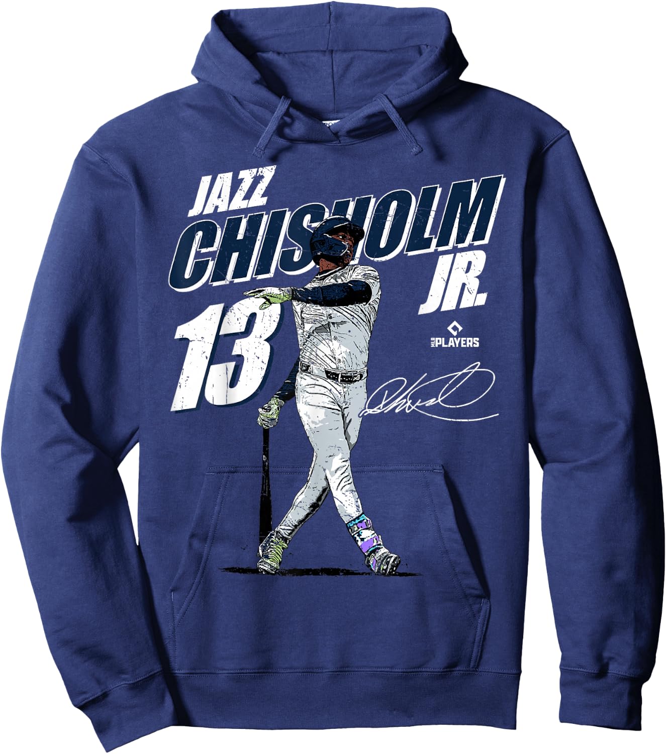 License Champs Jazz Chisholm -Adults, -Kids Baseball Fan Blue Small Modern Sports Team Themed Classic Fit Lightweight Hoodie - Hoodie | Navy