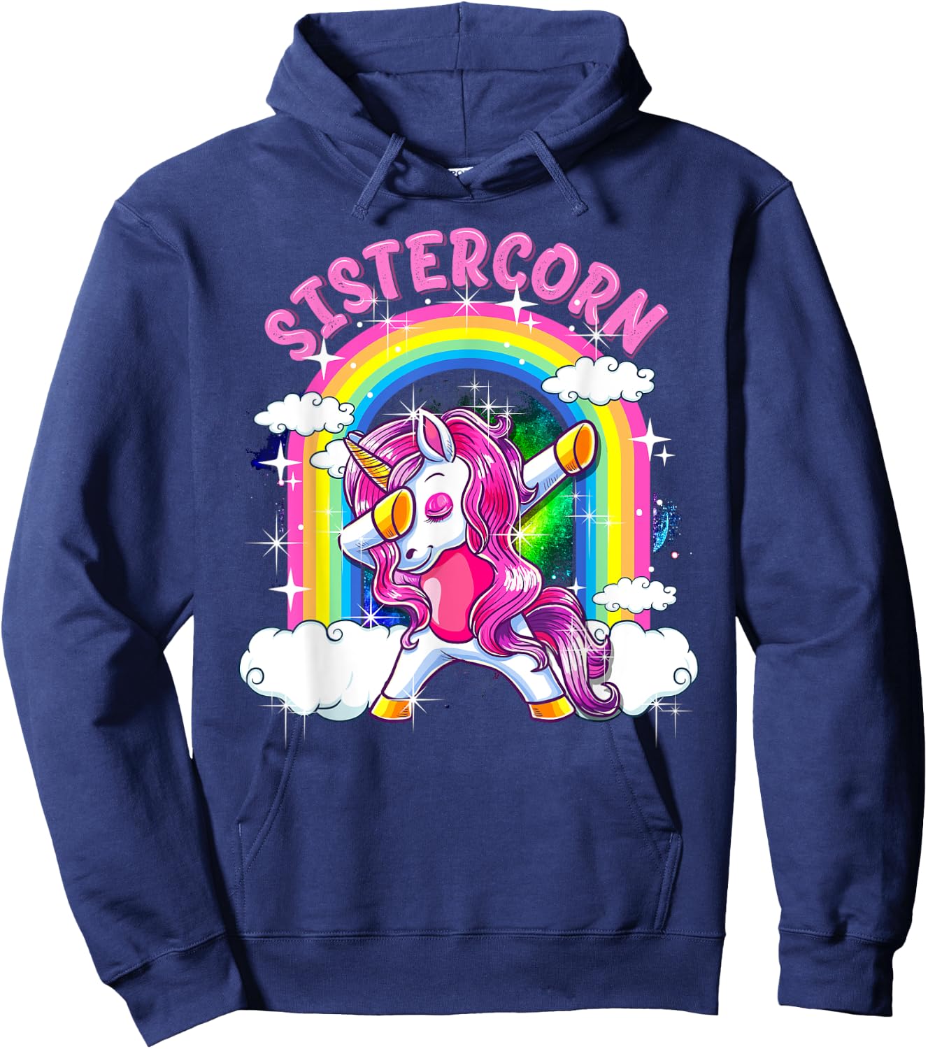 Sistercorn Shirt Dabbing Unicorn Cute Sister Gifts Hoodie - Hoodie | Navy