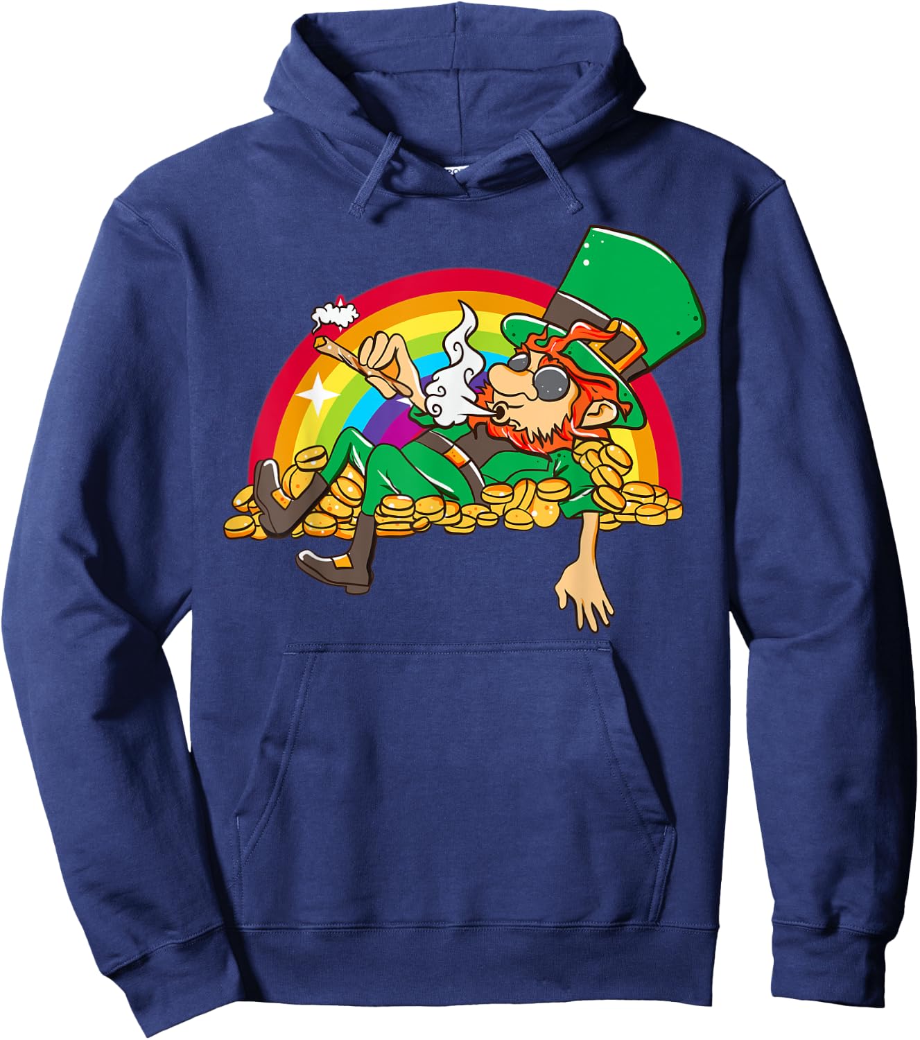 Pot Smoking Leprechaun funny St Patty's Day t Hoodie - Hoodie | Navy