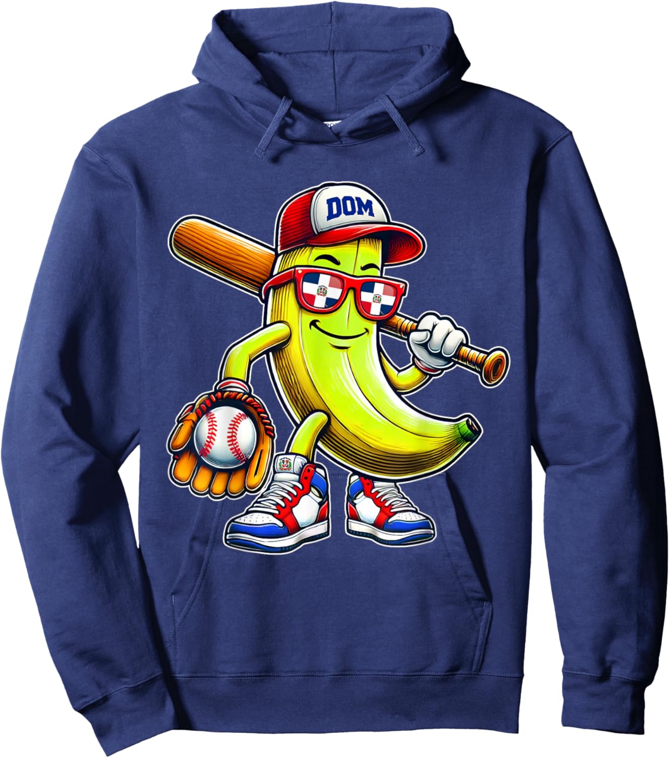 Dominican Republic Platano Baseball DR Flag Kids Toddlers Hoodie - Hoodie | Navy