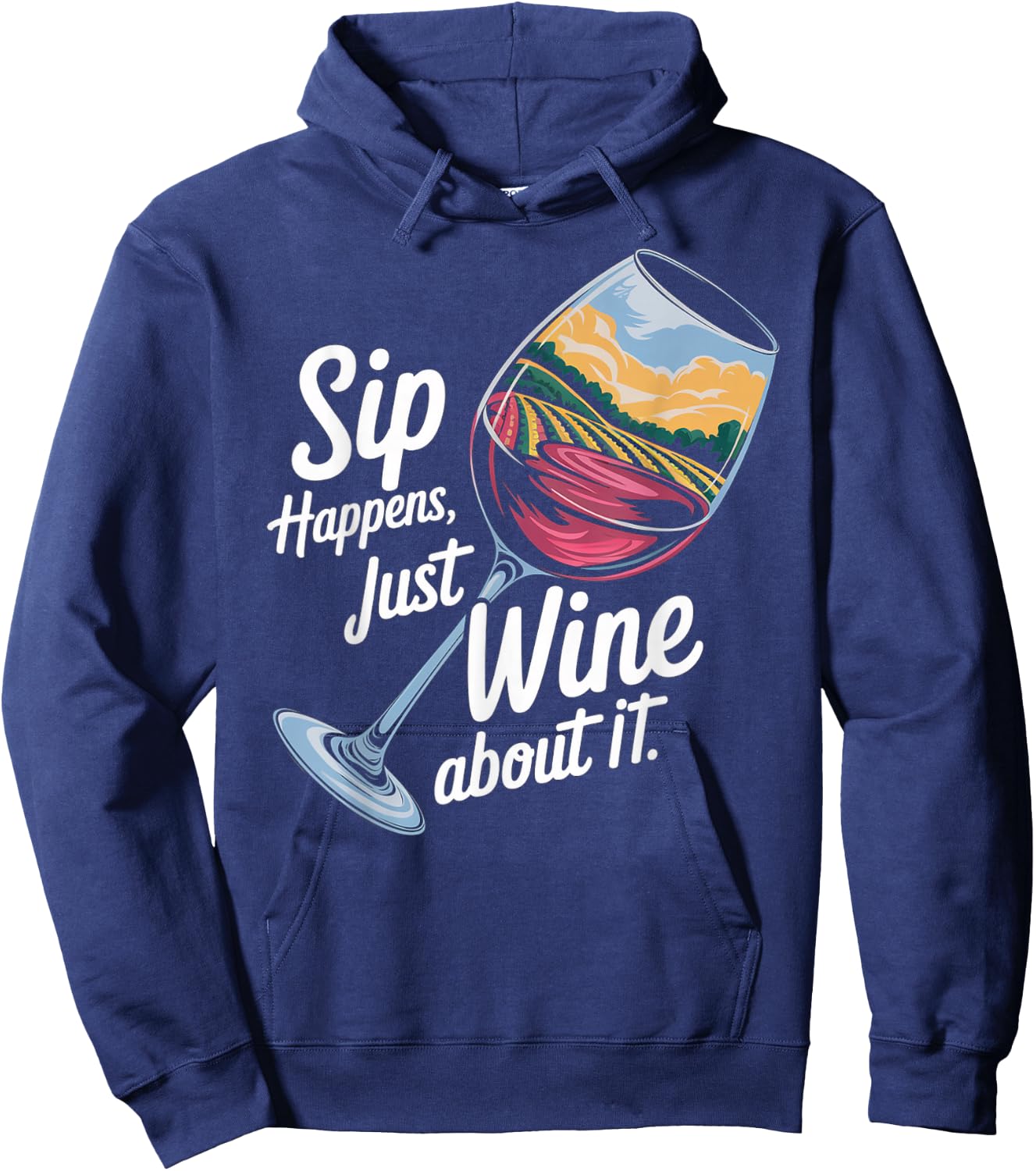 Artistic Wine Glass Hoodie - Hoodie | Navy