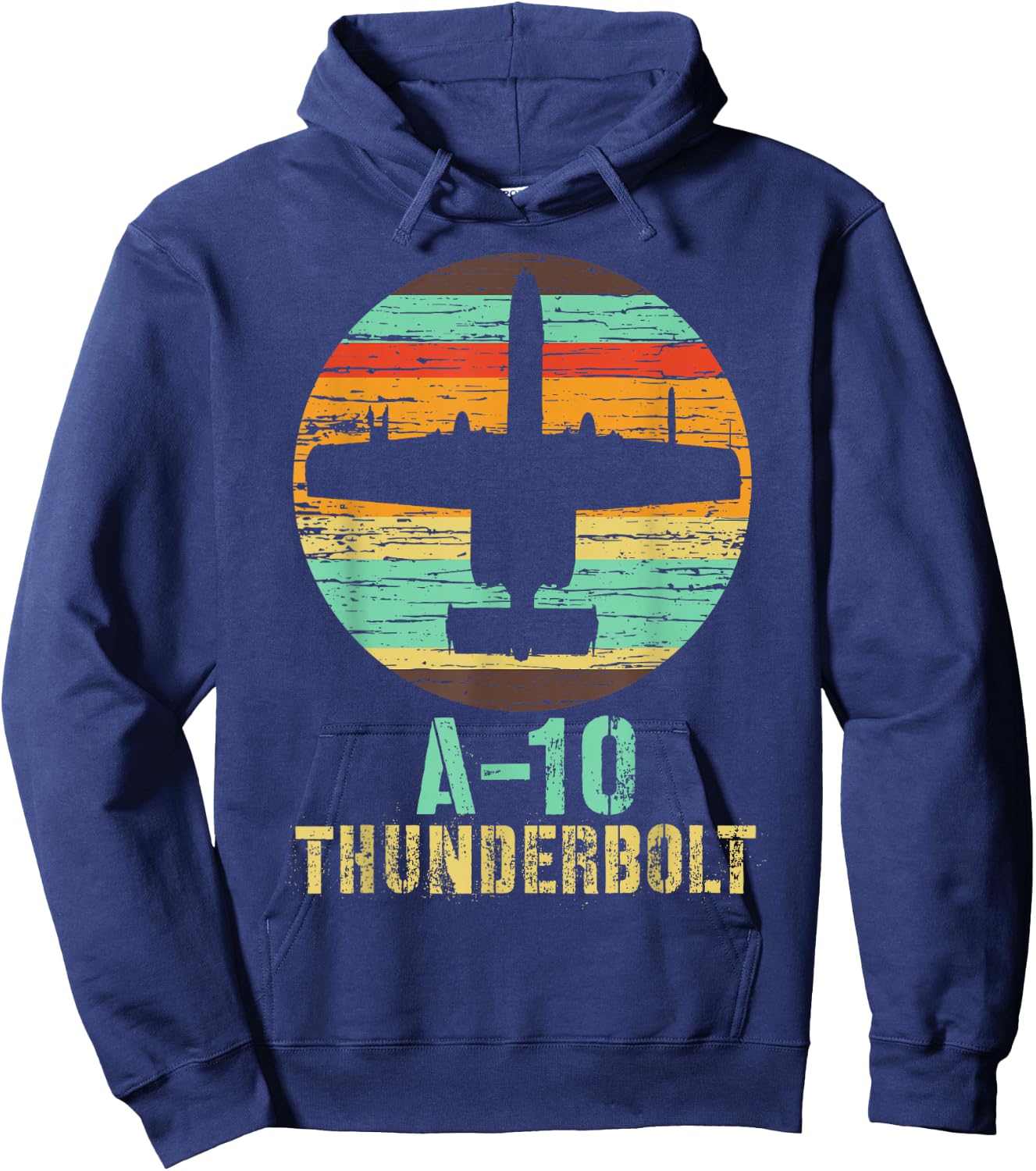 Vintage A-10 Thunderbolt II Warthog Military Airplane Hoodie - Hoodie | Navy