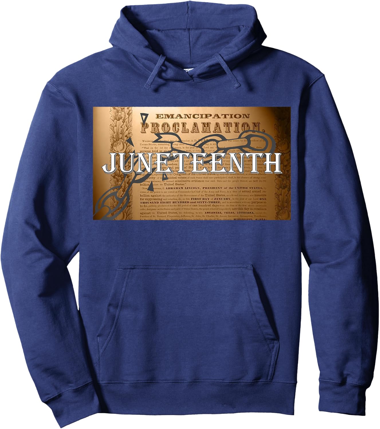 Juneteenth Emancipation Proclamation End of Slavery Hoodie - Hoodie | Navy