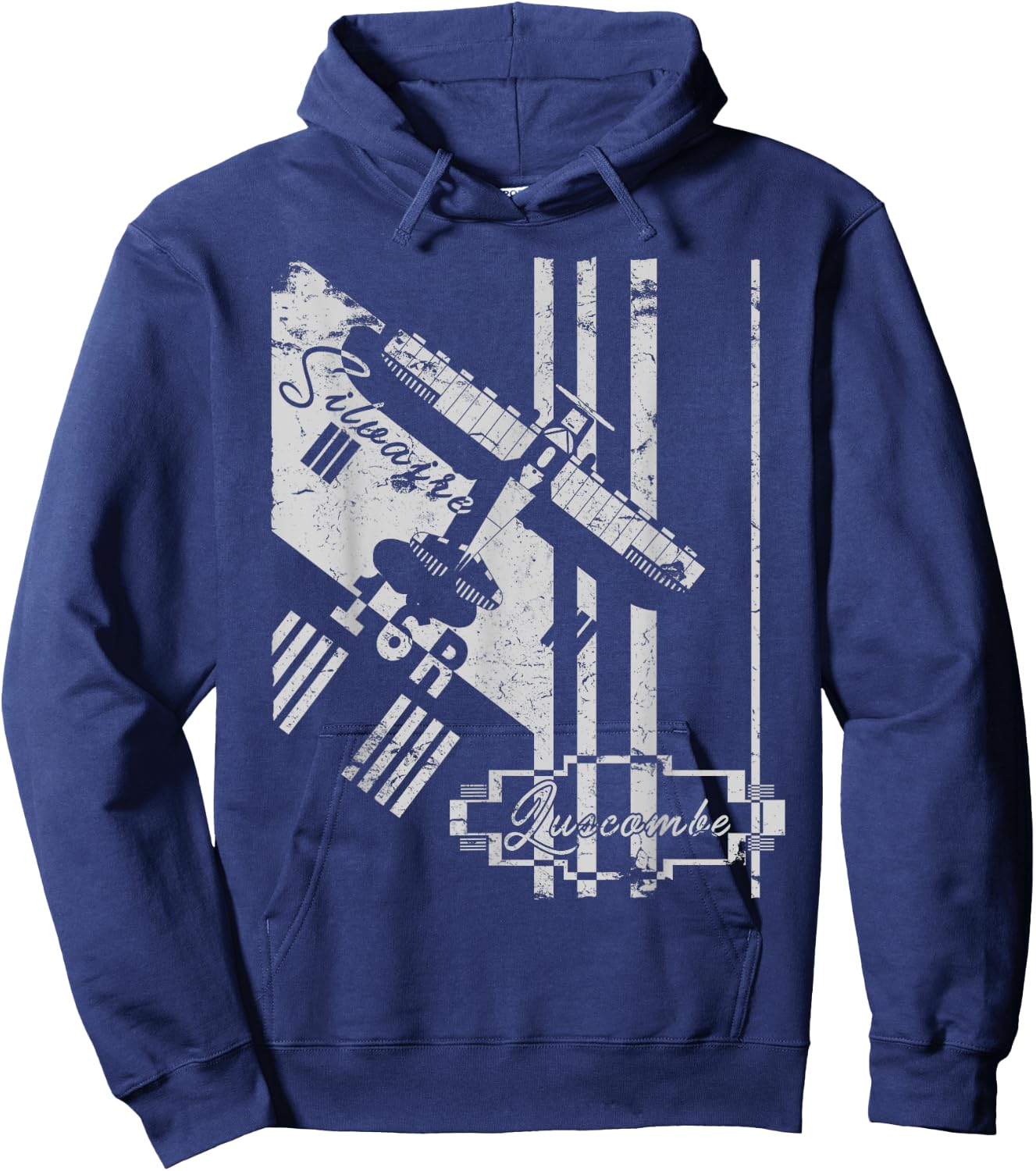 Luscombe Silvaire 8A Art Deco Vintage Aircraft Pilot Hoodie - Hoodie | Navy