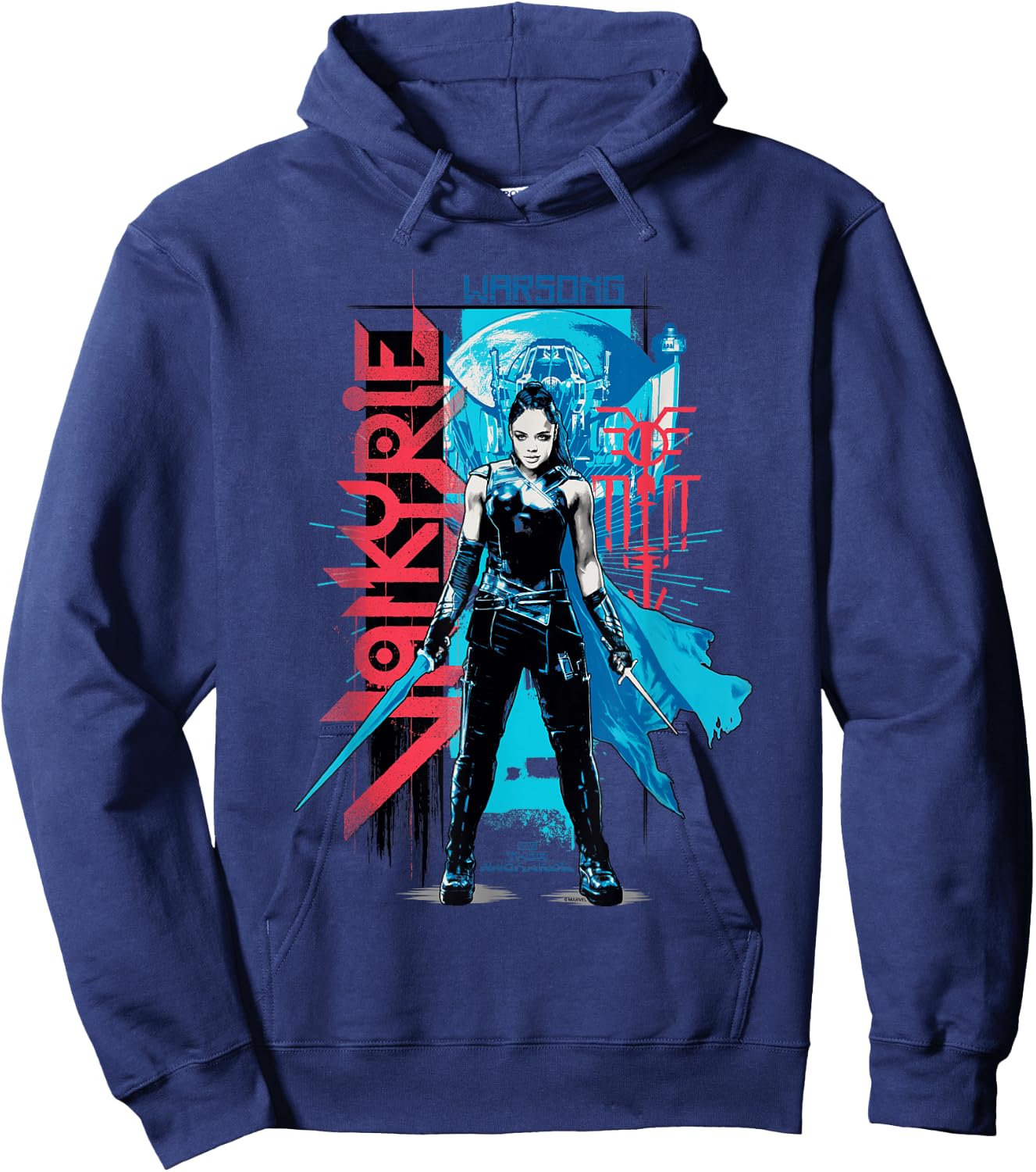 Marvel Thor Ragnarok Valkyrie Warsong Heroine Hoodie - Hoodie | Navy