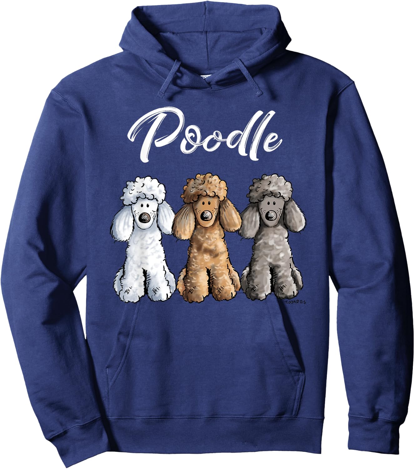 Adorable Poodle Trio Cartoon Artwork For Poodle Dog Lover Hoodie - Hoodie | Navy