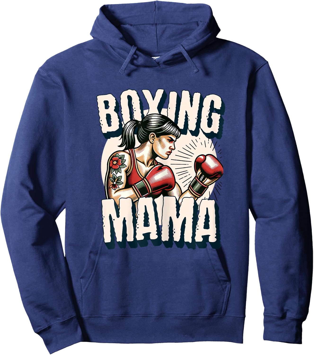 Muay thai fighter mma vintage mama Hoodie - Hoodie | Navy