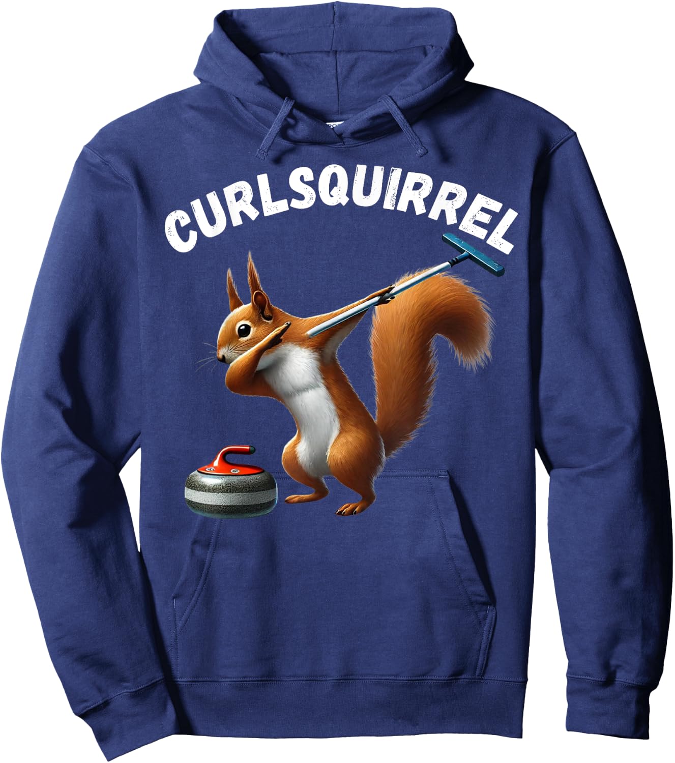Curlsquirrel Funny Curling Squirrels Curler Man Woman Hoodie - Hoodie | Navy