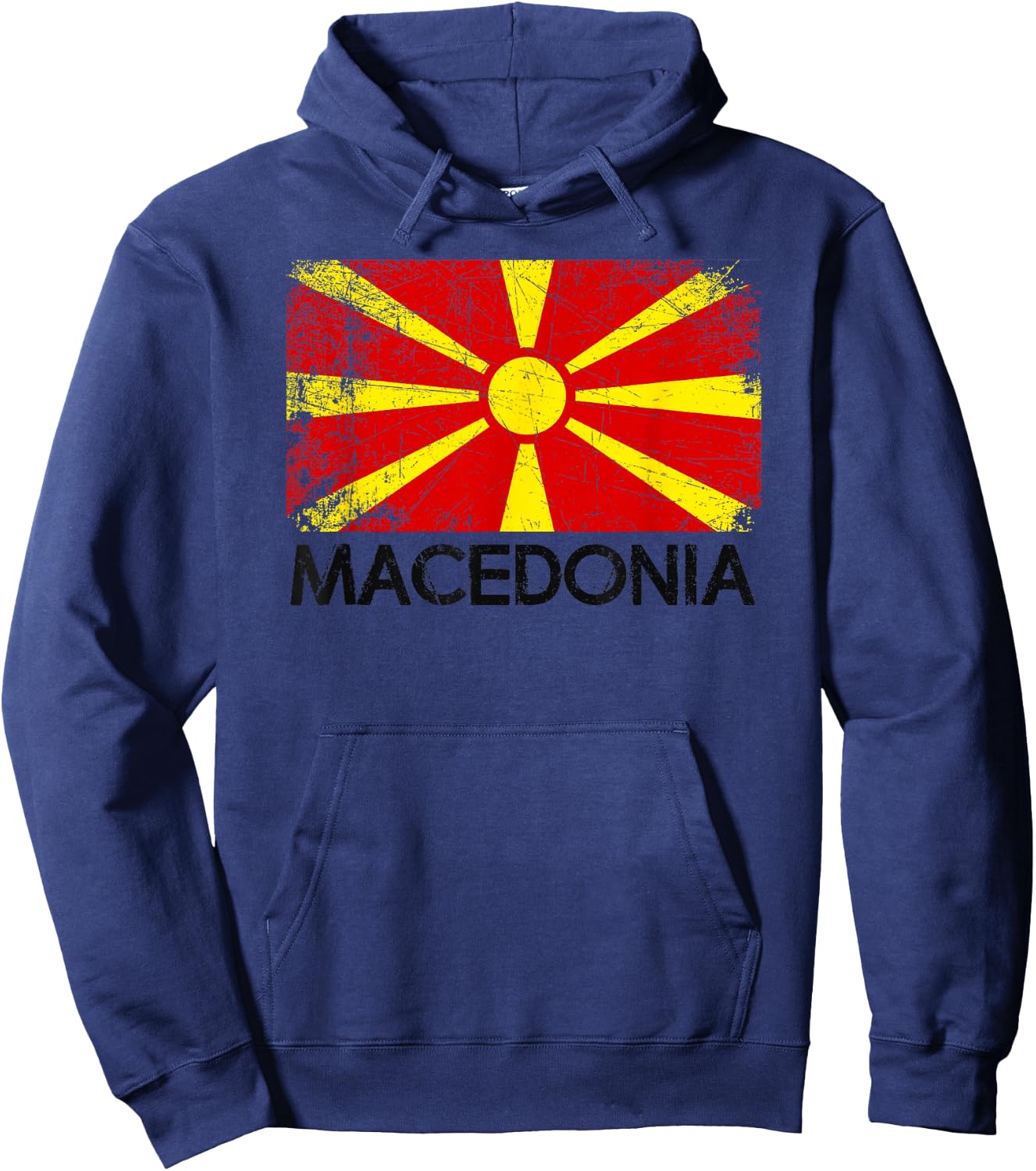 Macedonian Flag | Vintage Made In Macedonia Gift Hoodie - Hoodie | Navy