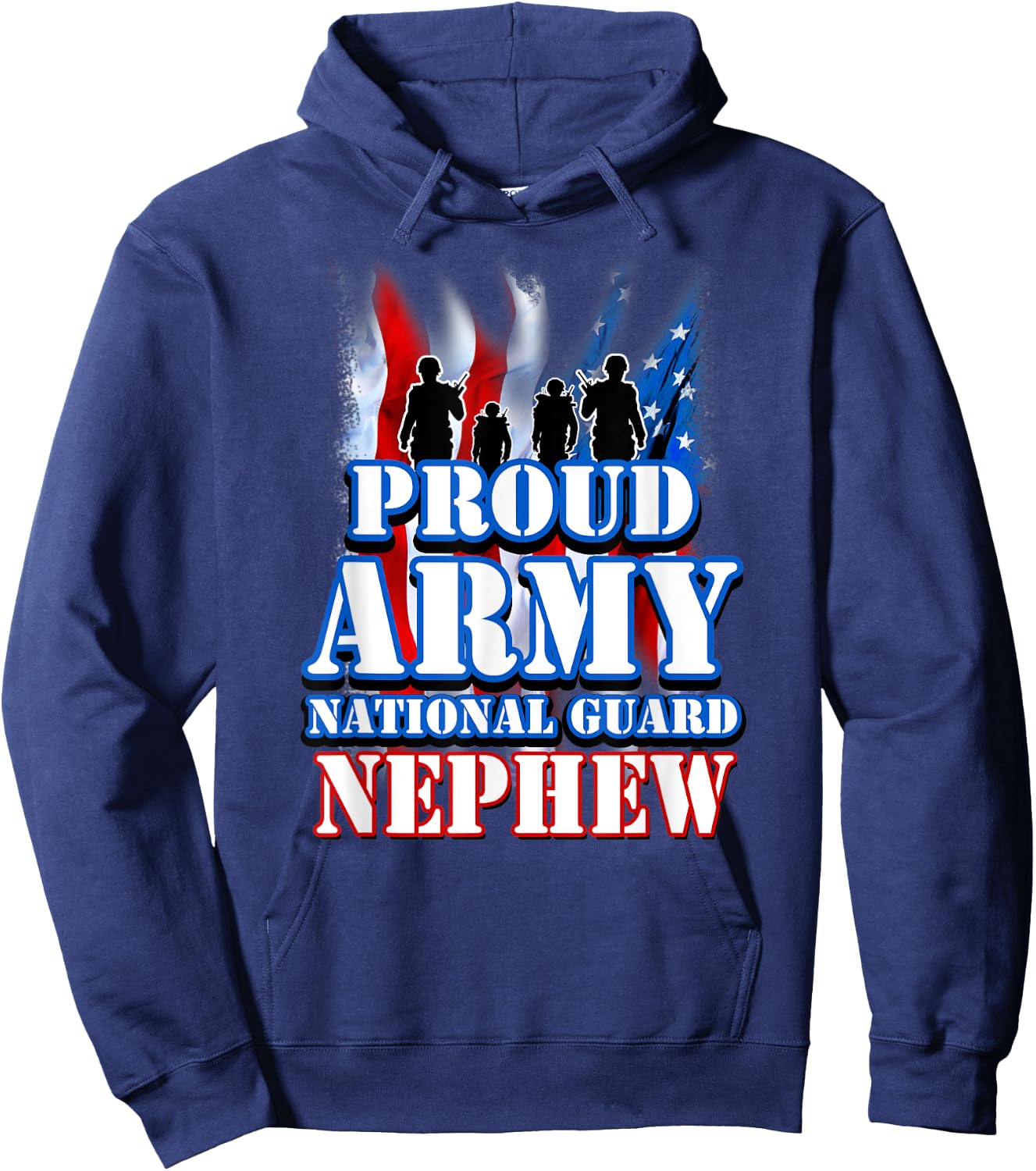 USA Flag Proud Army National Guard Nephew Kids Men Hoodie - Hoodie | Navy
