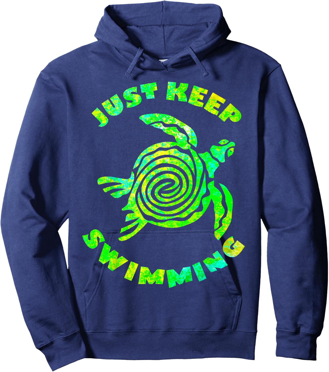 Funny Sea turtle Just keep Swimming Ocean Beach Vacation Hoodie - Hoodie | Navy