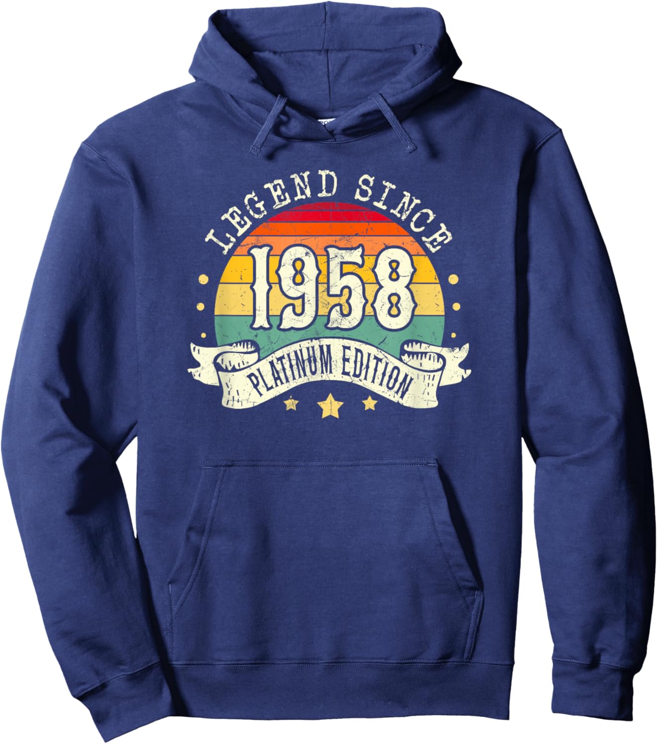 Born in 1958 Legend Platinum Edition Simple 1958 Birthday Hoodie - Hoodie | Navy
