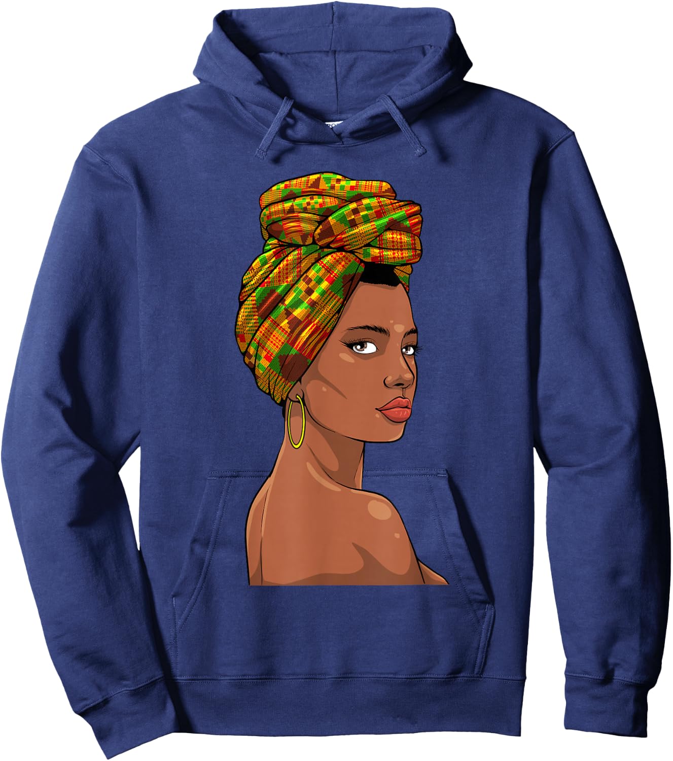 Best African Art Girls Kente Cloth African Print Hoodie - Hoodie | Navy