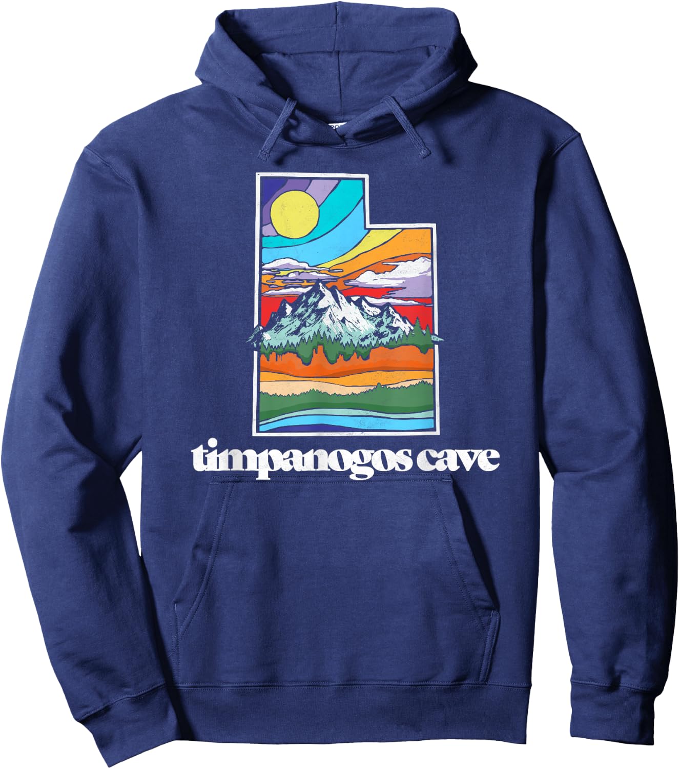 Timpanogos Cave Utah Vintage Nature Outdoor Graphic Hoodie - Hoodie | Navy
