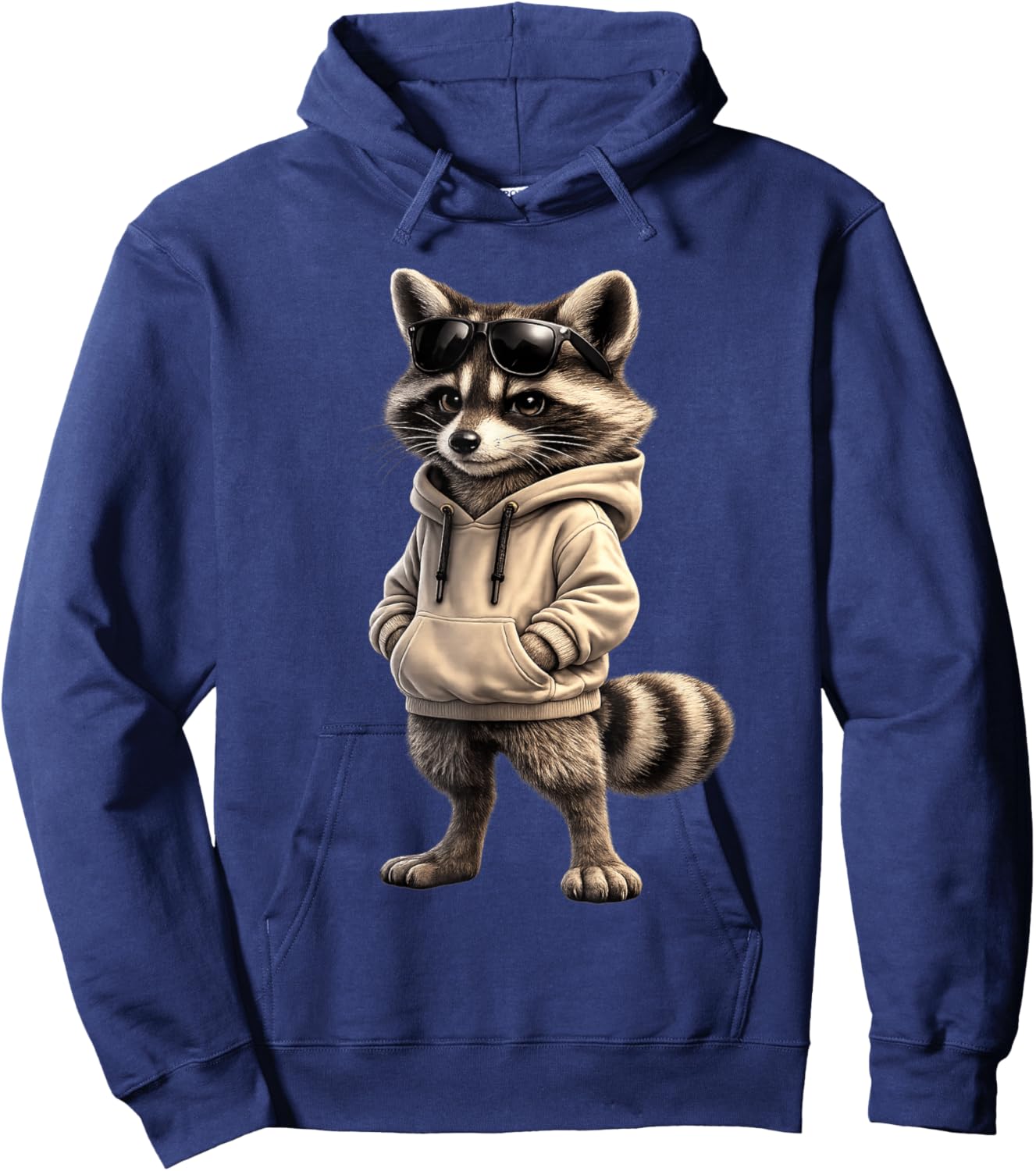 Cool Raccoon Wearing and Sunglasses Funny Raccoon Hoodie - Hoodie | Navy