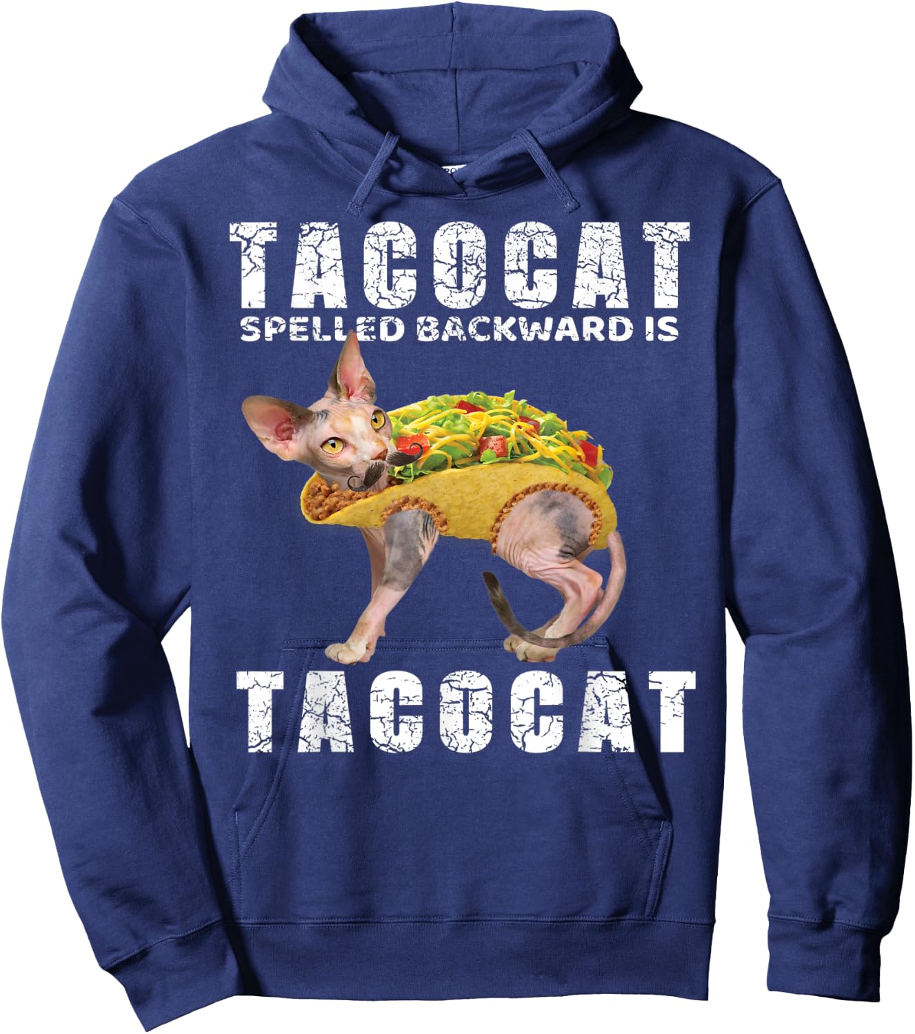 Mexican Food Shirt Tacocat Spelled Backward Is Tacocat Men Women Kids Hoodie - Hoodie | Navy