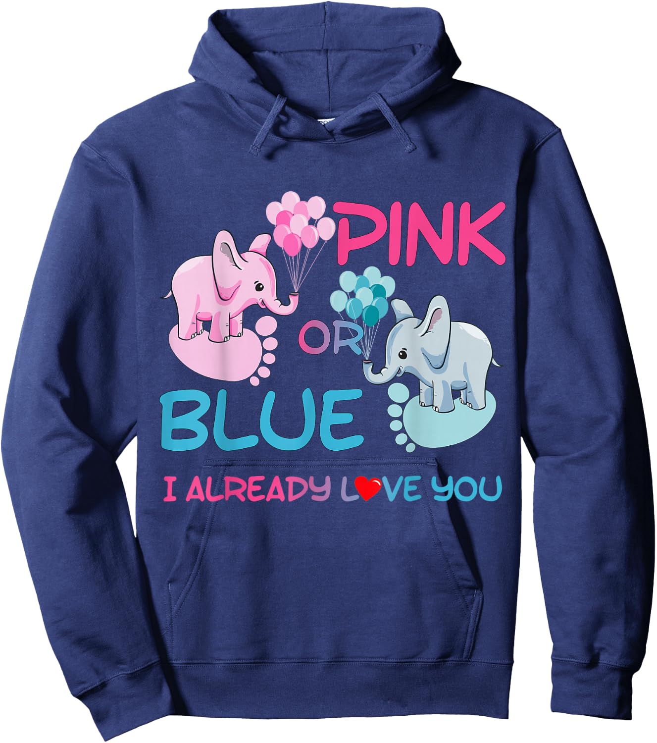 Gender Reveal Pink or Blue Boy or Girl Party Supplies Family Hoodie - Hoodie | Navy