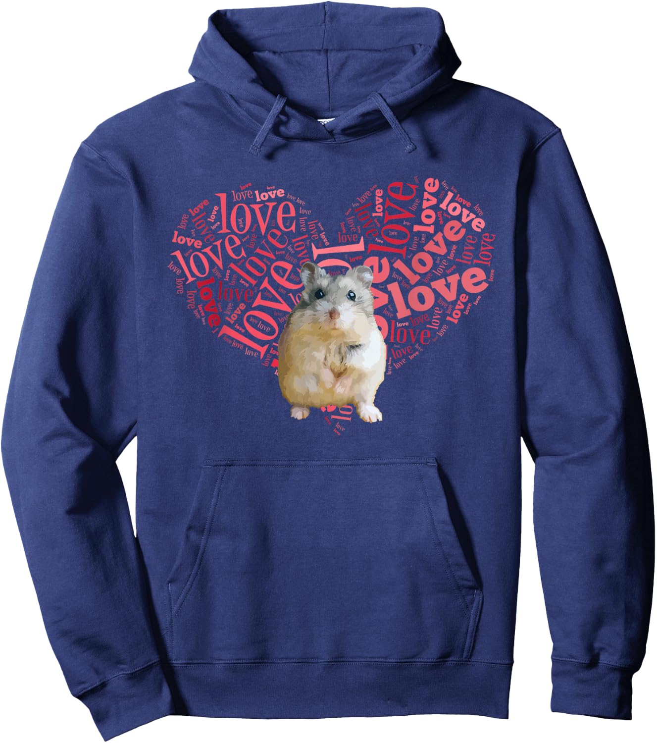 I Love Dwarf Hamsters - Heart Shaped Robo Lover Gift Hoodie - Hoodie | Navy