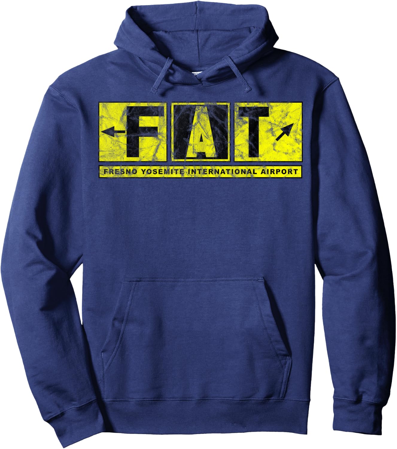 FAT Fresno Yosemite Int'l Airport Taxiway Sign Pilot Vintage Hoodie - Hoodie | Navy