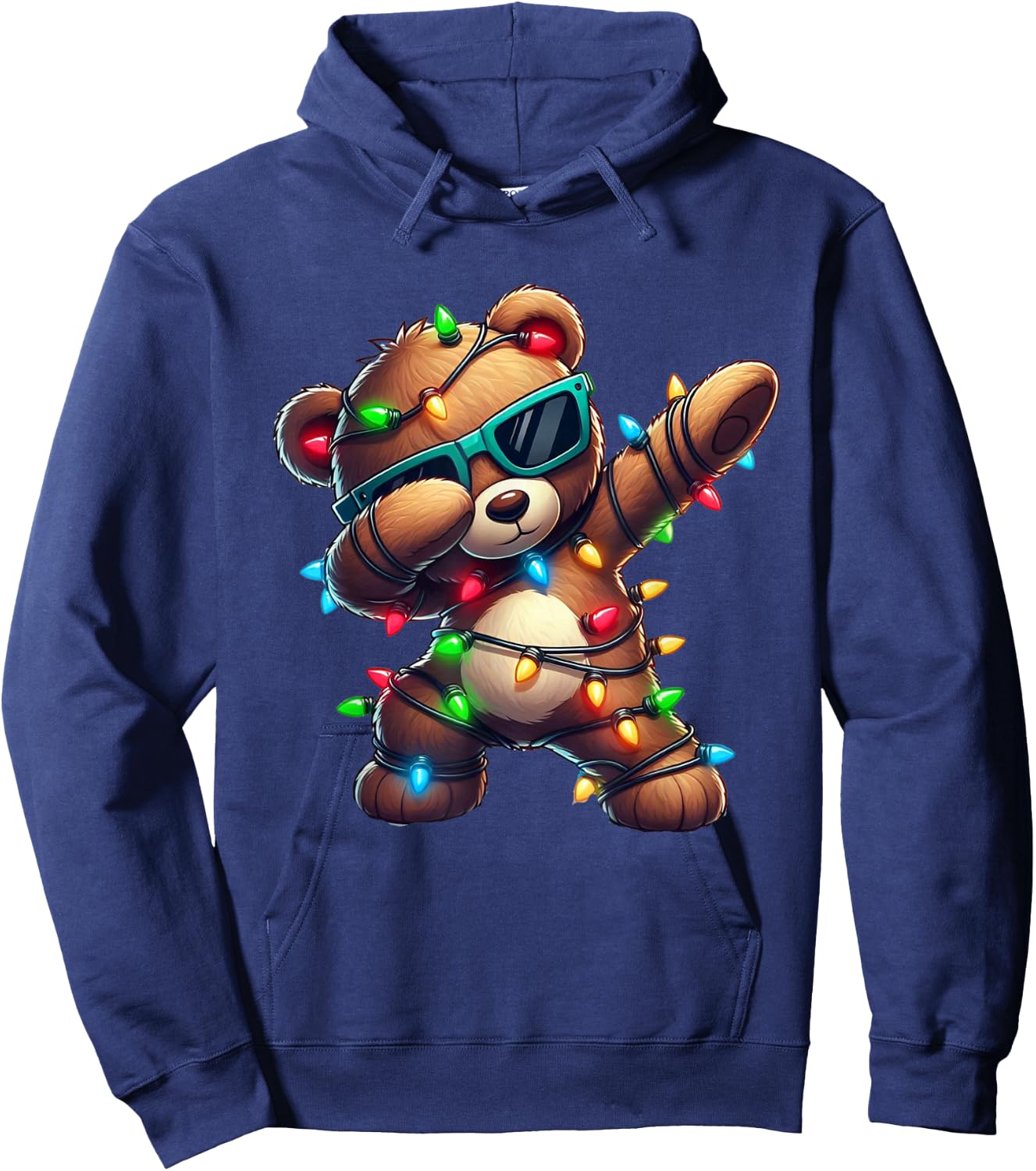 Christmas Teddy Bear Dabbing Girls Boys Xmas Teddy Bear Hoodie - Hoodie | Navy
