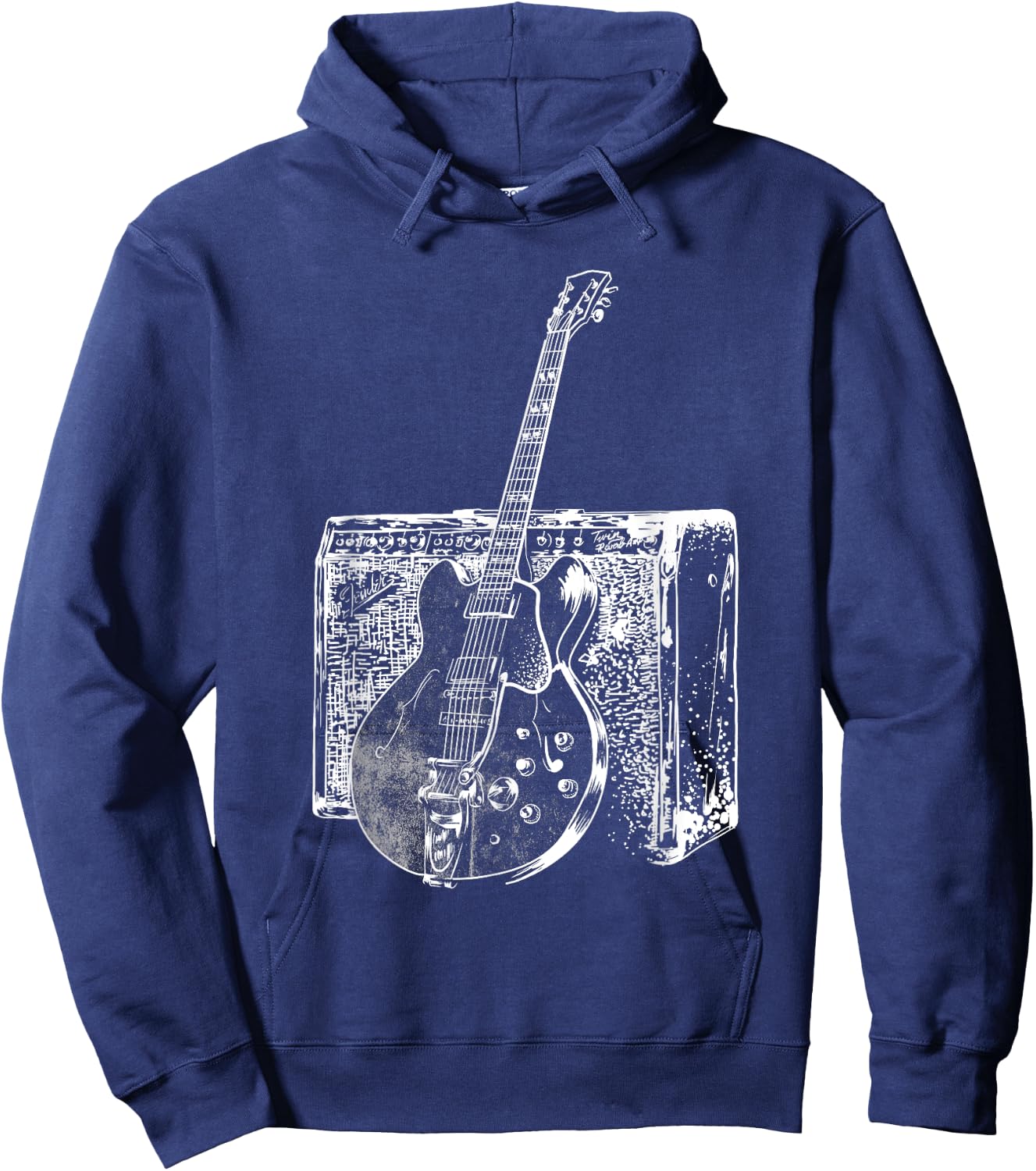 Legendary Electric Blues Guitar And Amp Musician Hoodie - Hoodie | Navy