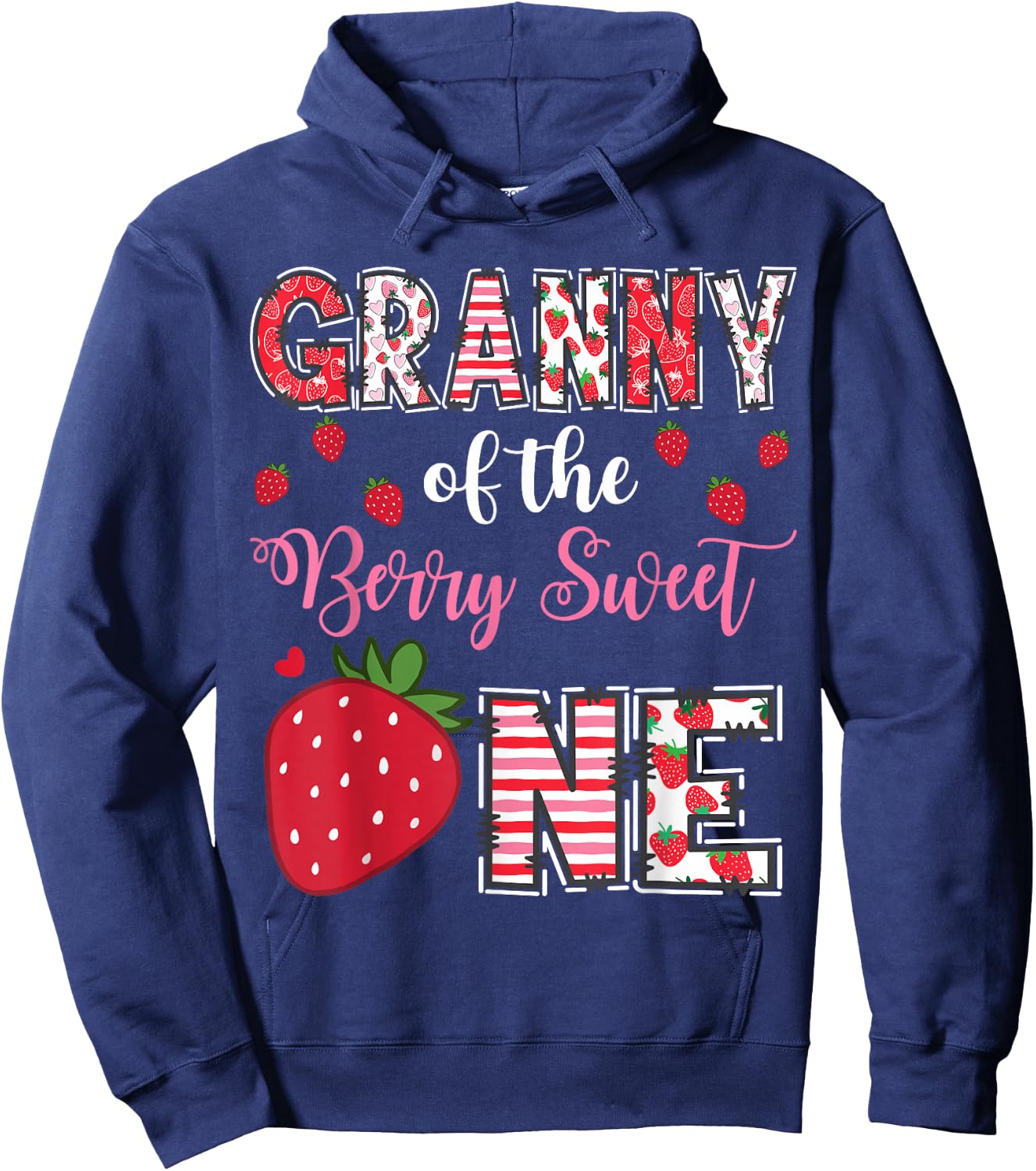 Granny Of The Berry Sweet One Strawberry Birthday Girl Hoodie - Hoodie | Navy