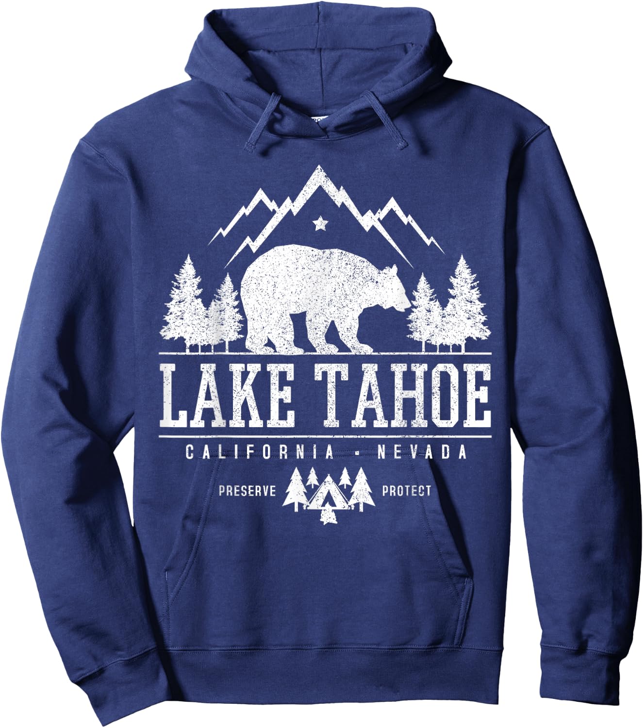 Lake Tahoe California - Bear Mountains Nature Camping Gift Hoodie - Hoodie | Navy