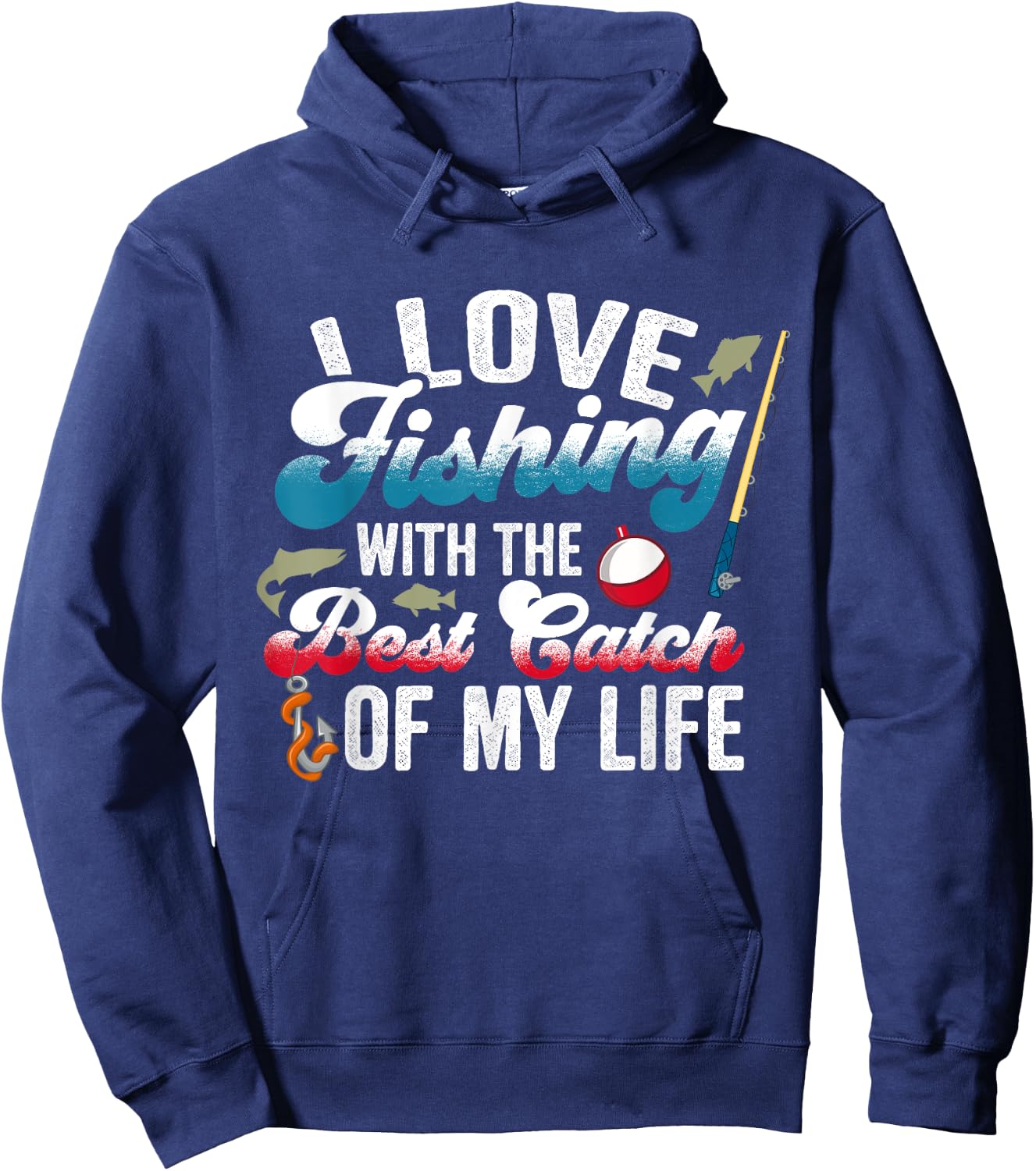 I Love Fishing With Best Catch Fishing Couples Hoodie - Hoodie | Navy