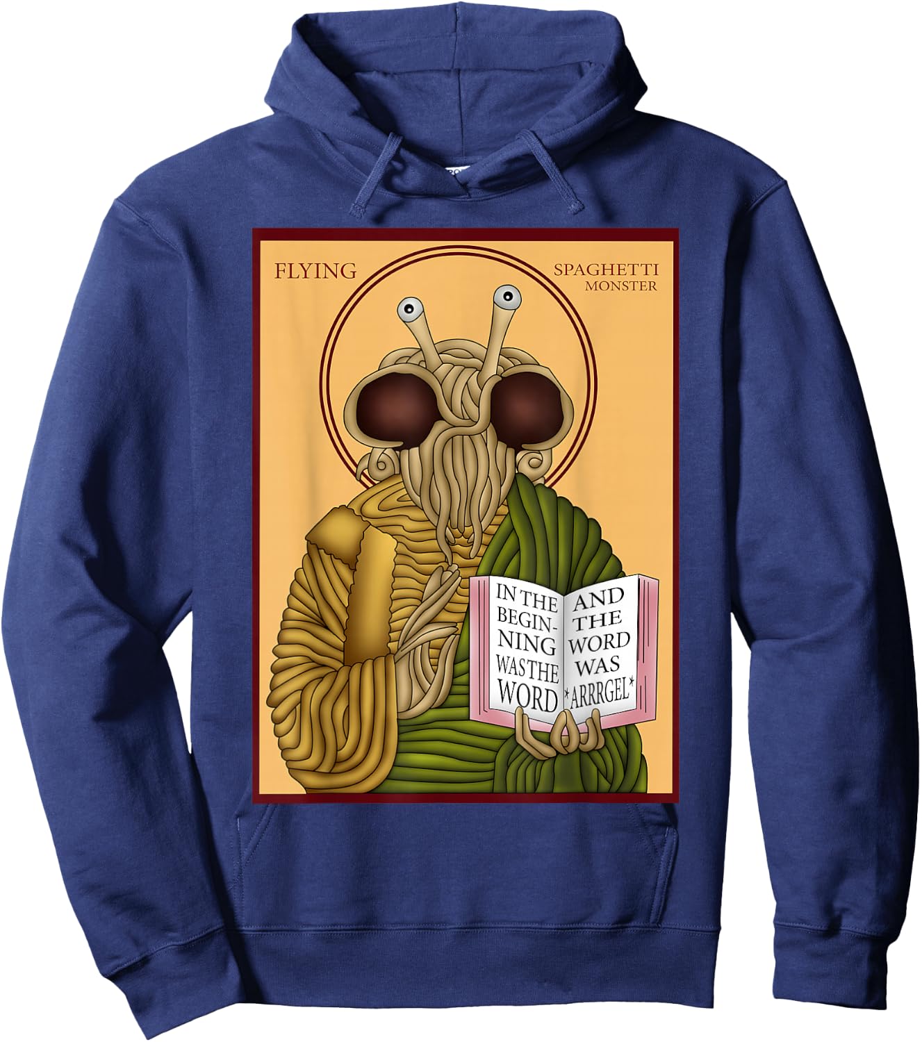 Flying Spaghetti Monster Tea | FSM, Pastafarian Hoodie - Hoodie | Navy