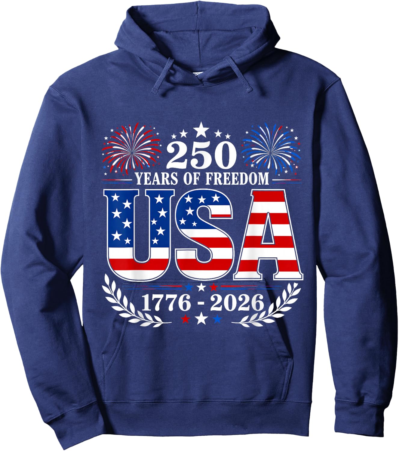 USA 4th of July 250 Years of Freedom 1776 Independence Day Hoodie - Hoodie | Navy