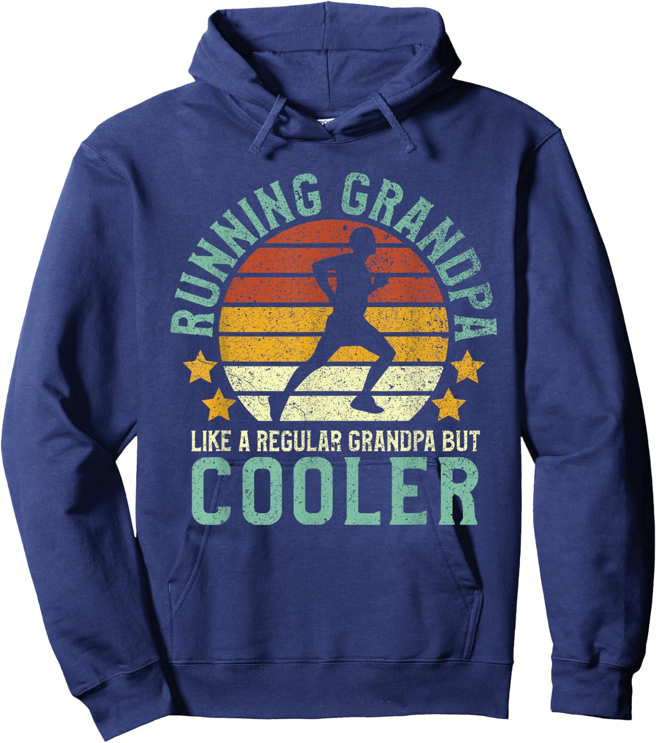 Running Grandpa | Funny Grandfather 5k Marathon Runner Gift Hoodie - Hoodie | Navy