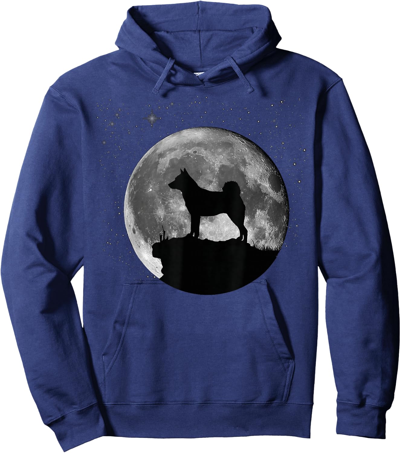 Norwegian Elkhound Dog Moon Hoodie - Hoodie | Navy