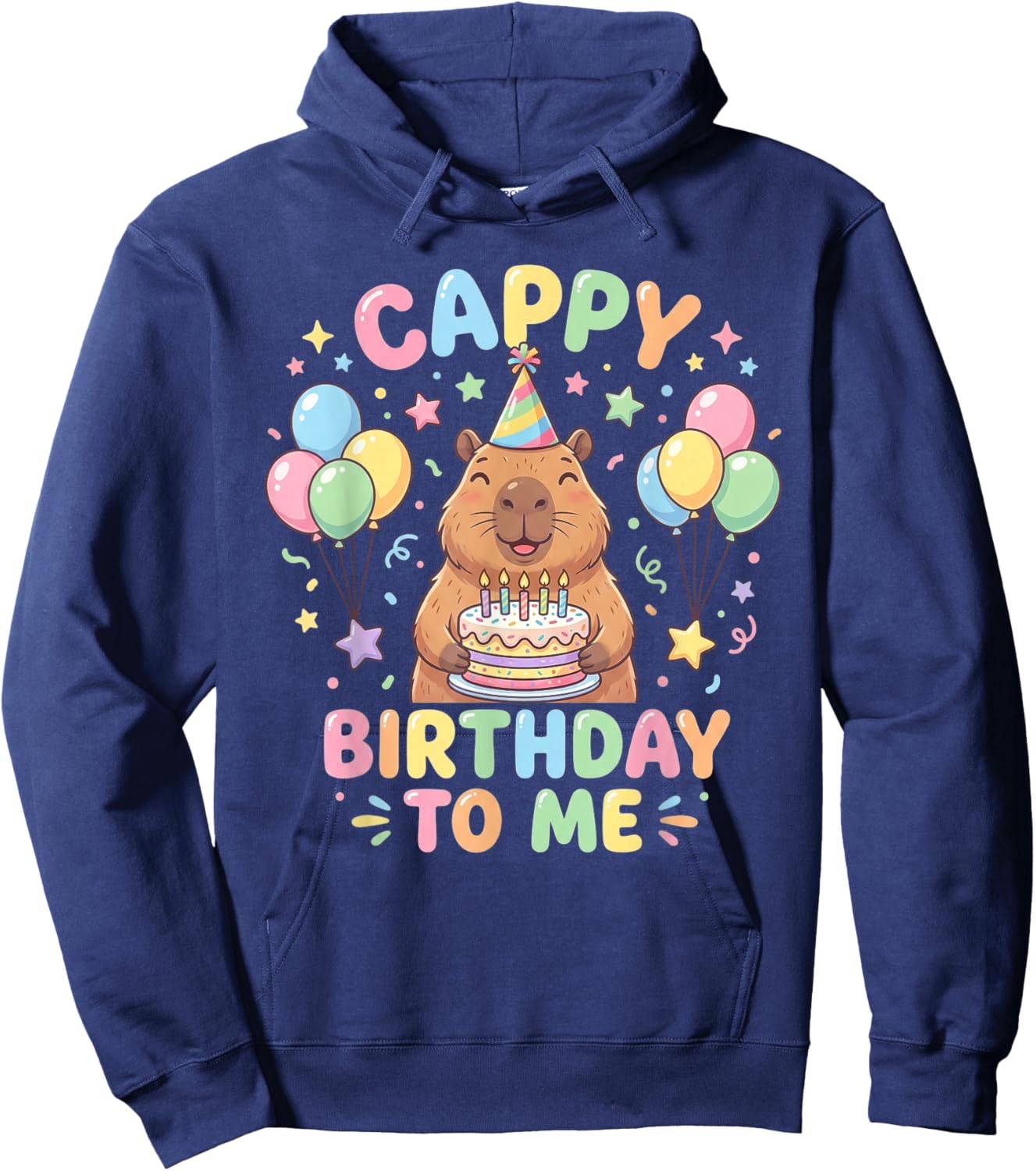 Cappy Birthday Capybara Birthday to Me Hoodie - Hoodie | Navy