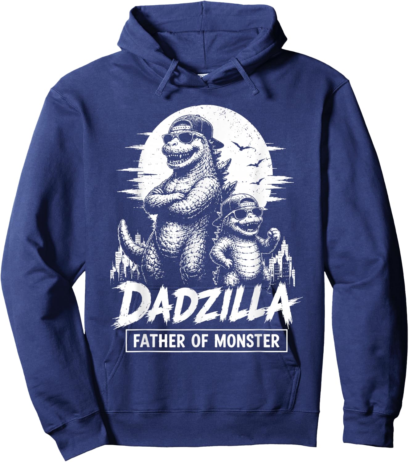 Vintage Dadzilla Father of The Monsters Dad Son Daughter Hoodie - Hoodie | Navy