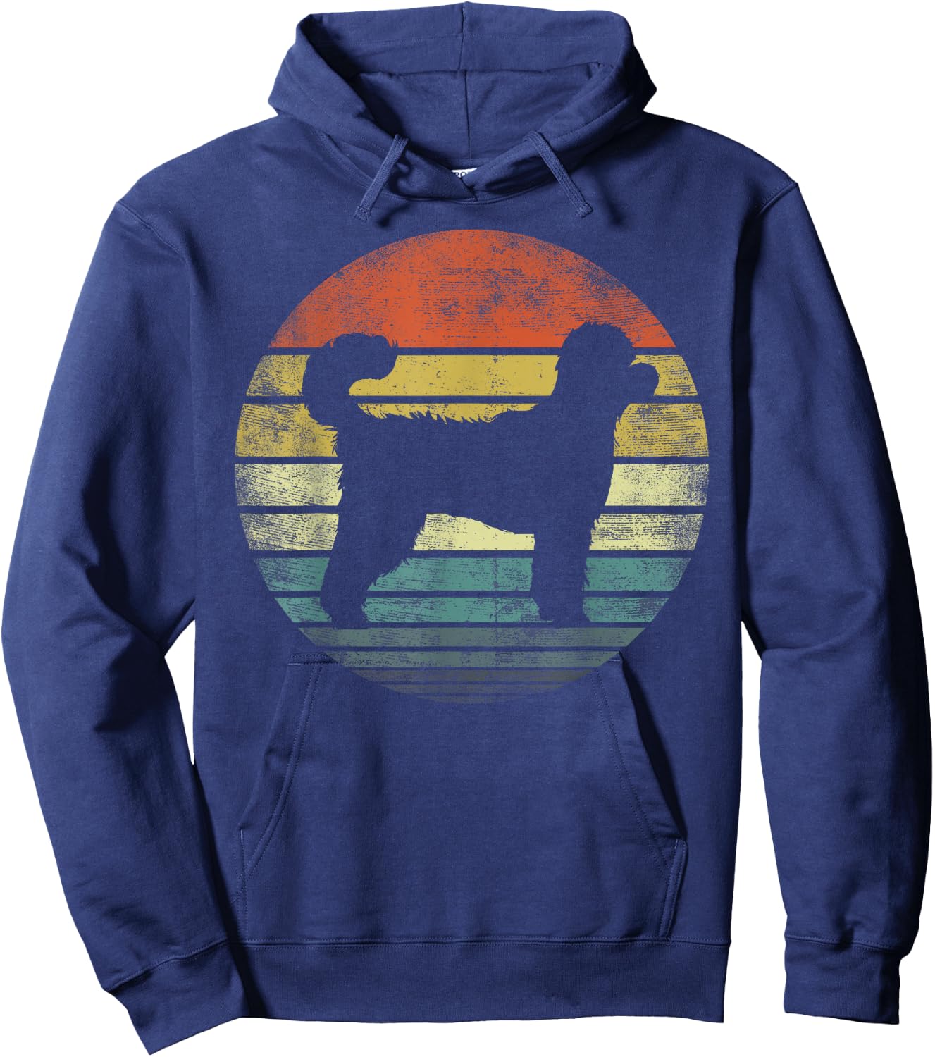 Goldendoodle Lover Owner Gifts Retro Sunset Dog Silhouette Women Kids Hoodie - Hoodie | Navy