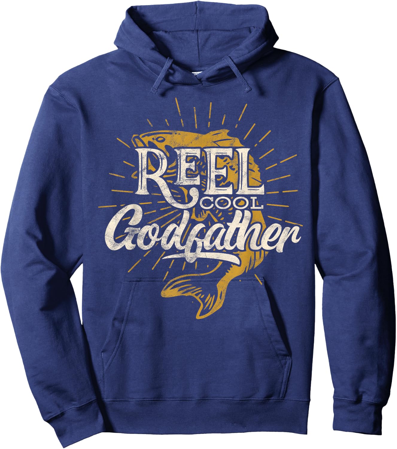 Reel Cool Godfather Fishing Graphic Saying Fish Lover Fun Hoodie - Hoodie | Navy