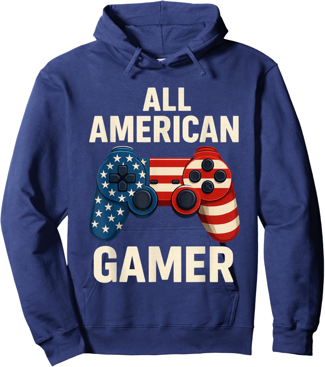 All American Gamer 4th of July Video Games Boys Teens Kids Hoodie - Hoodie | Navy