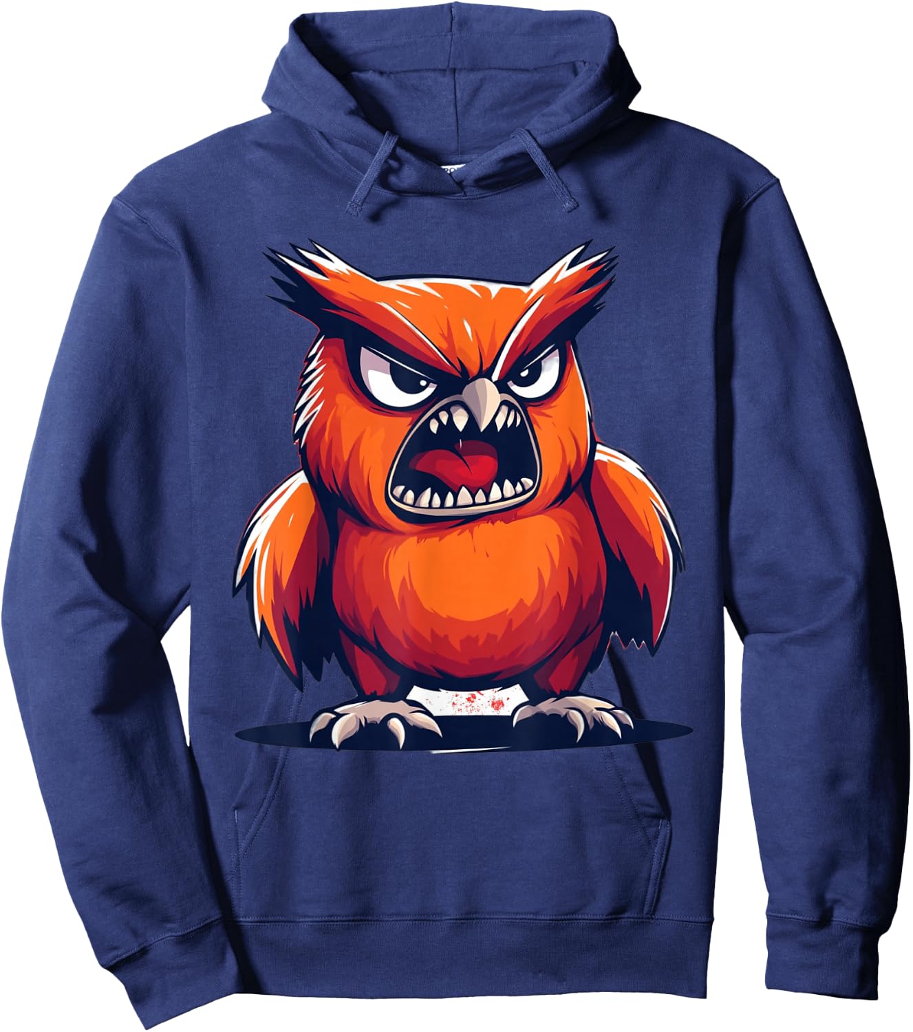 Angry Owl Graphic Funny Owl Kawaii Hoodie - Hoodie | Navy