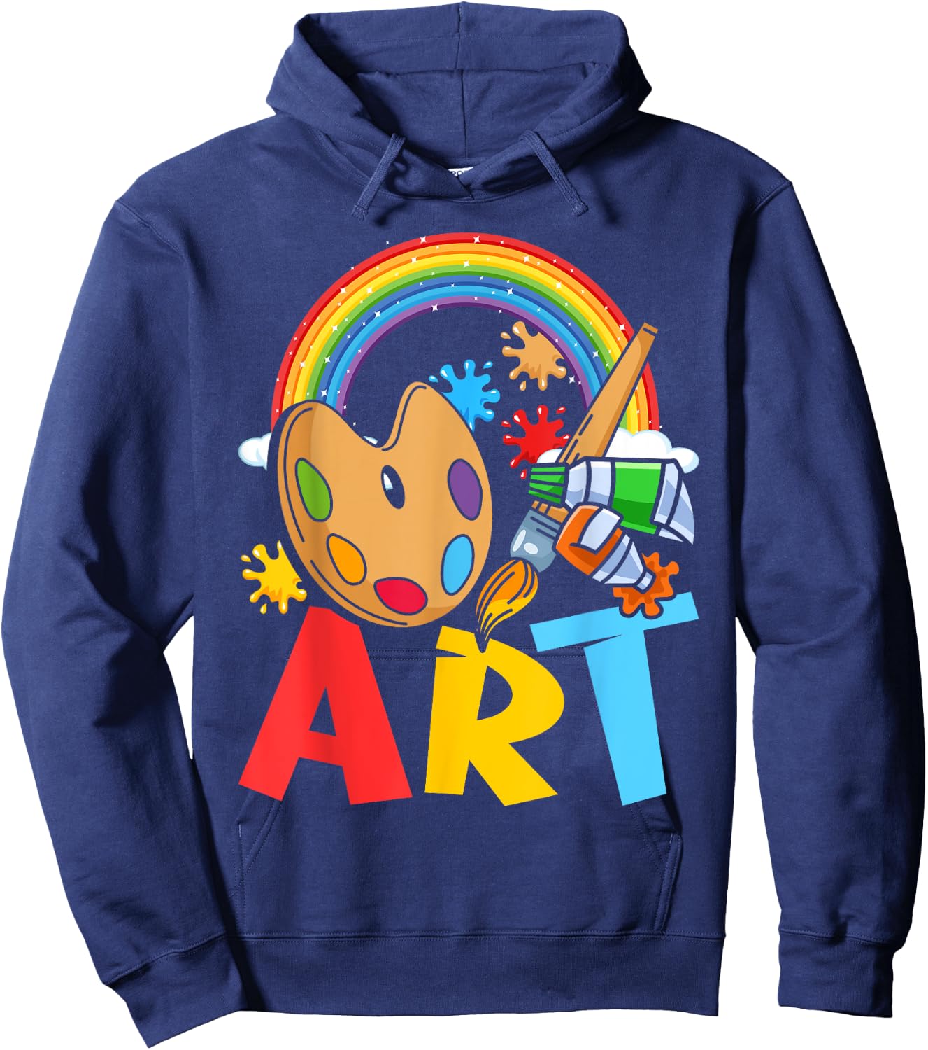 I Love Art Artist Painter Colorful Painting Kids Girls Hoodie - Hoodie | Navy