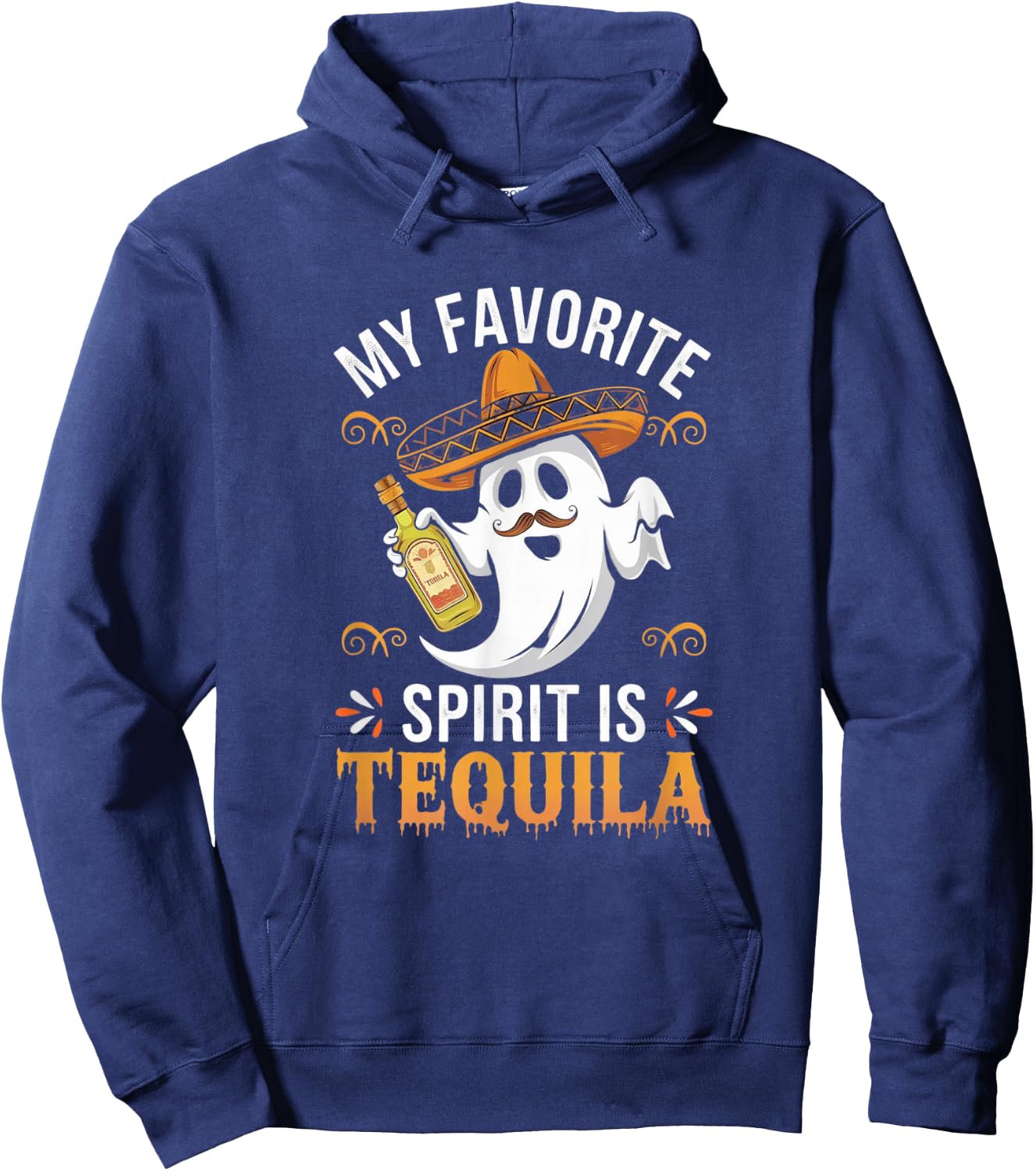 My Favorite Spirit Tequila Funny Halloween Hoodie - Hoodie | Navy