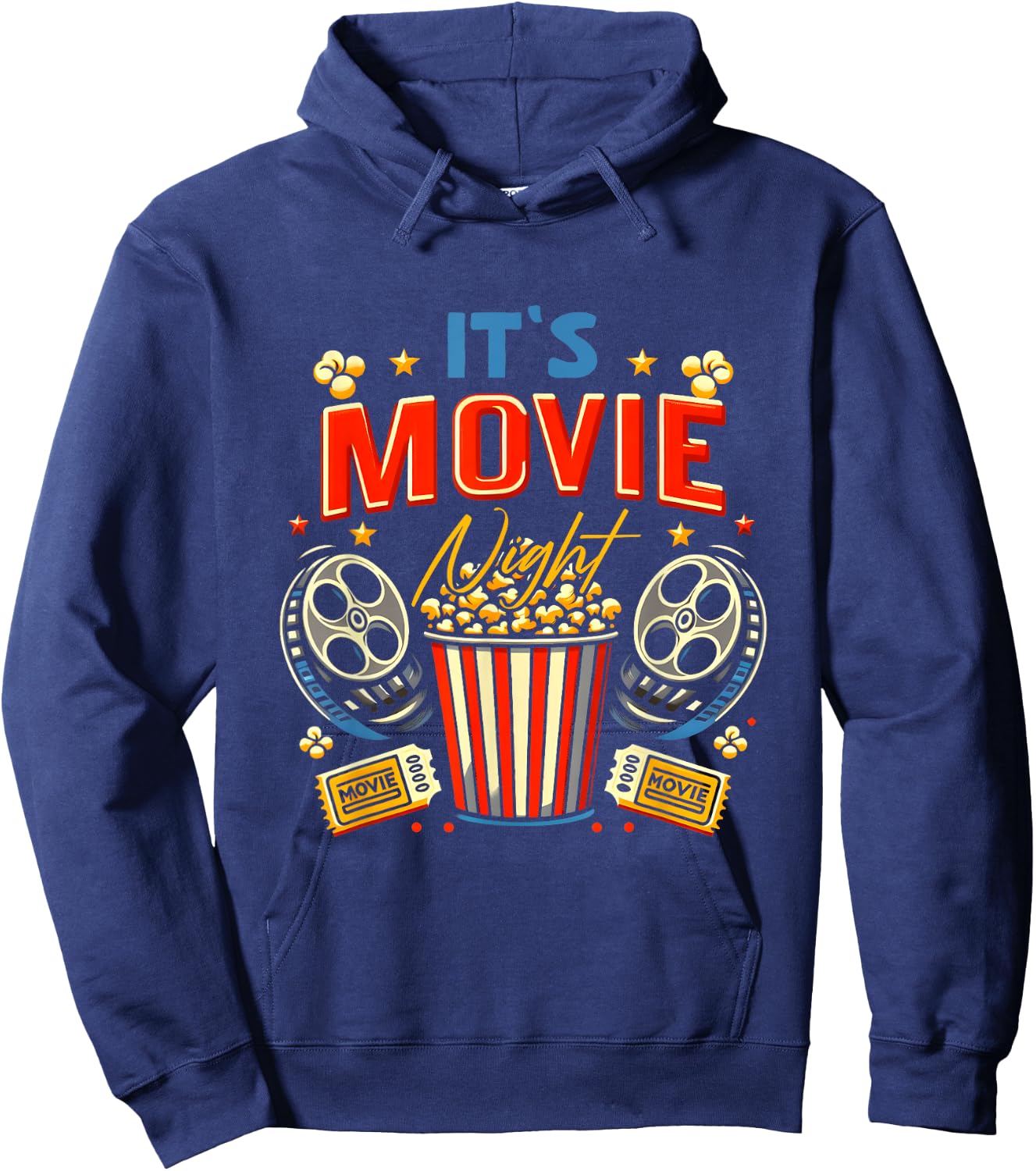 Family It Movie Night For Movie Lover Popcorn Cinema Hoodie - Hoodie | Navy