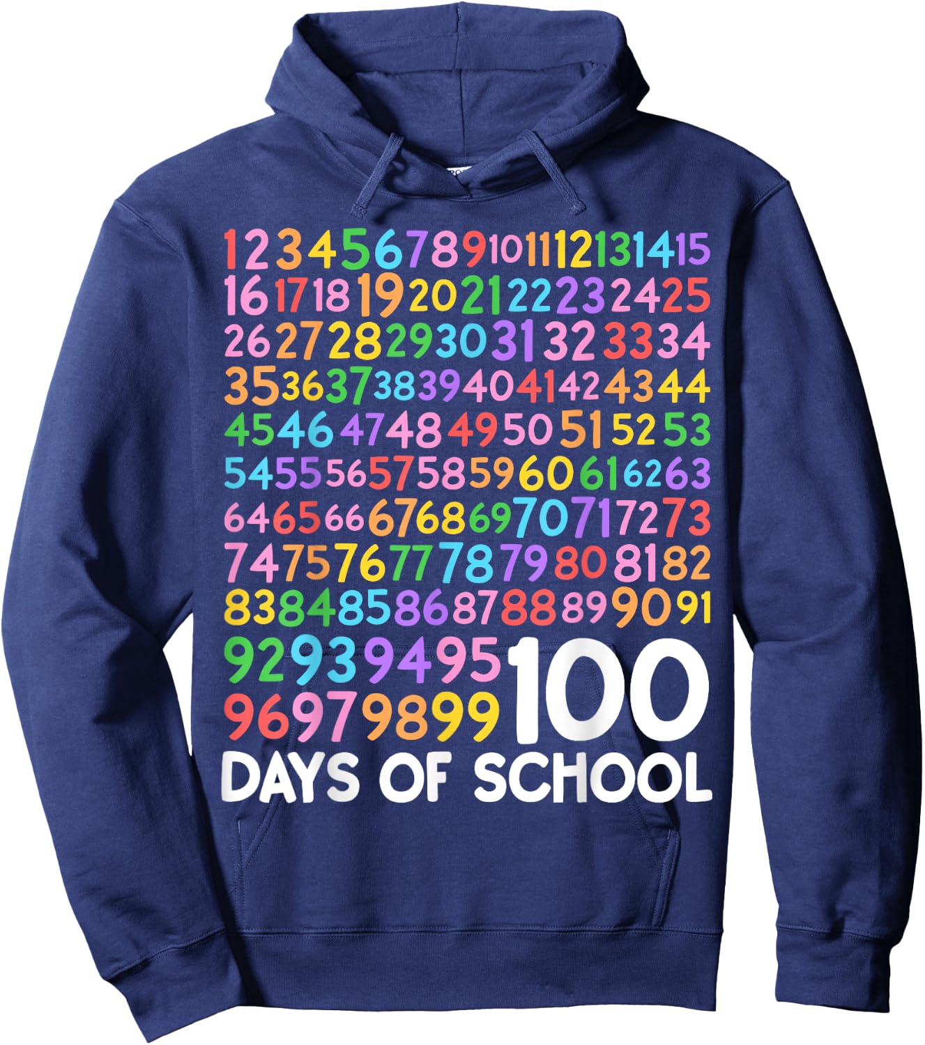 100th Day of School Teacher 100 Days of School Math Numbers Hoodie - Hoodie | Navy