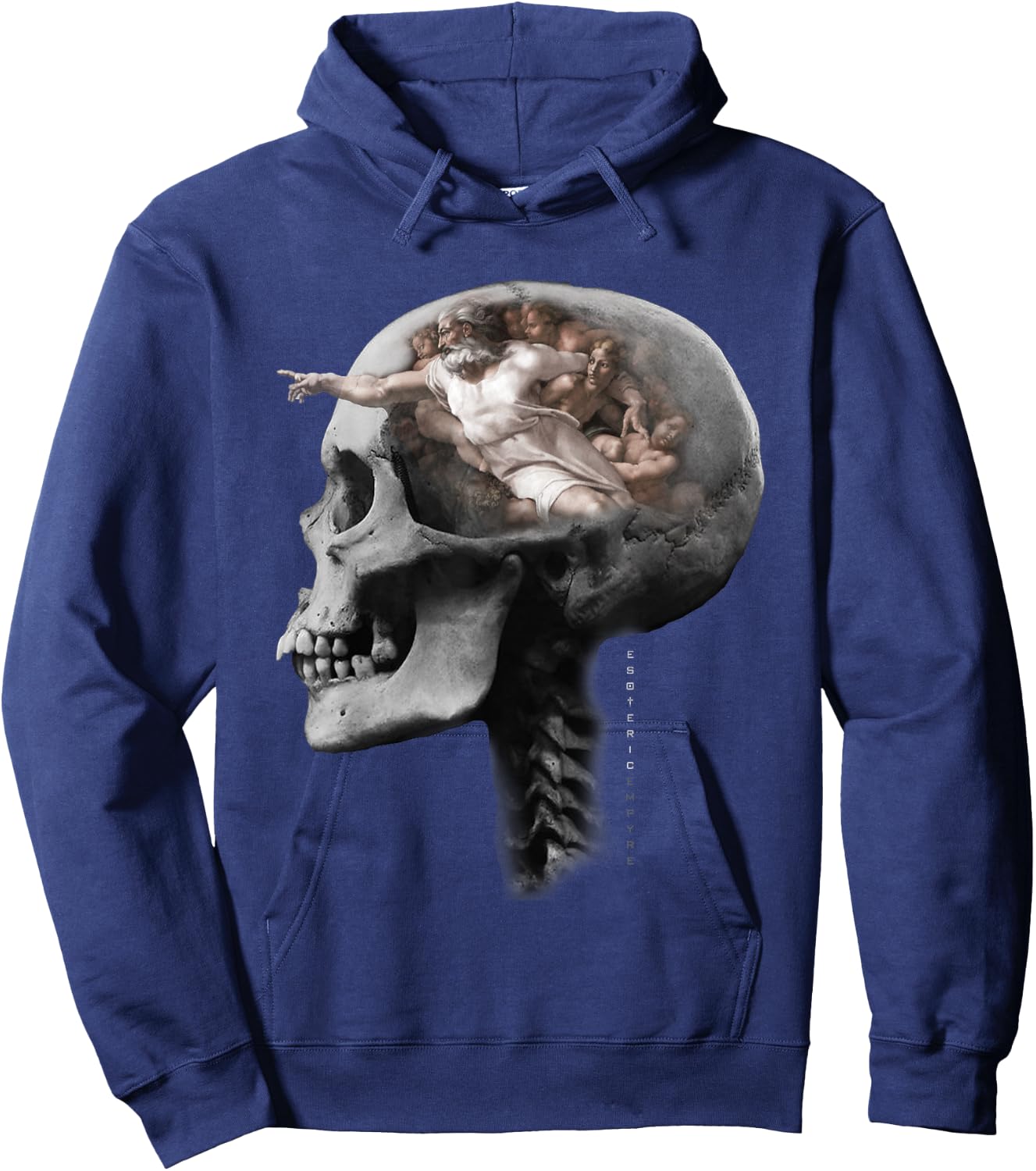 Creation of Adam Skull Michelangelo Sistine Chapel Hoodie - Hoodie | Navy