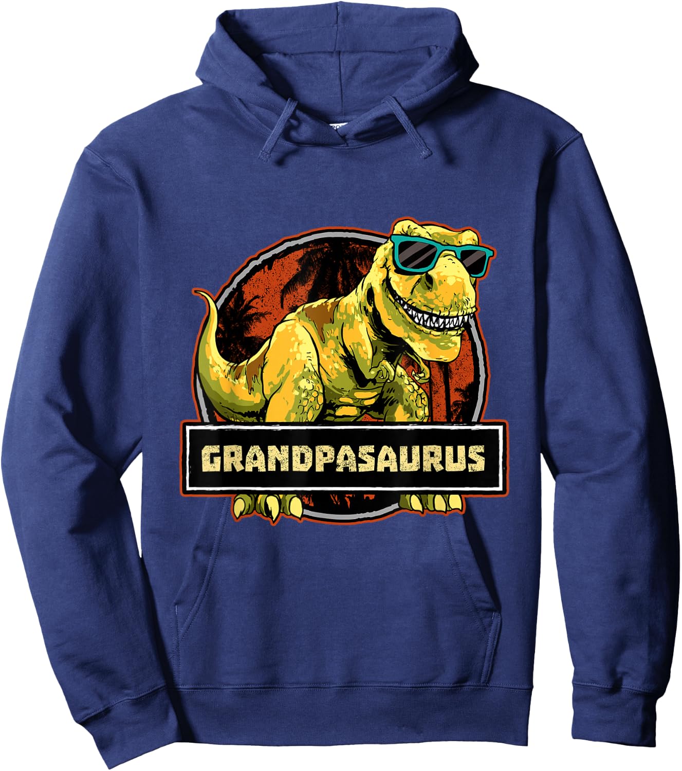 Grandpa Grandpasaurus Shirt T Rex Dinosaur Birthday Granddad Hoodie - Hoodie | Navy