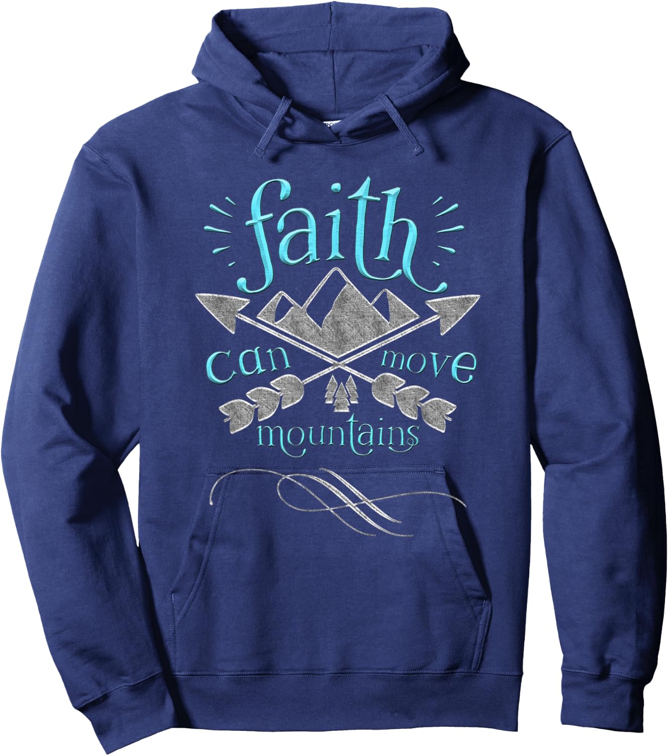 Christian Shirt Faith Move Mountains Inspirational Hoodie - Hoodie | Navy