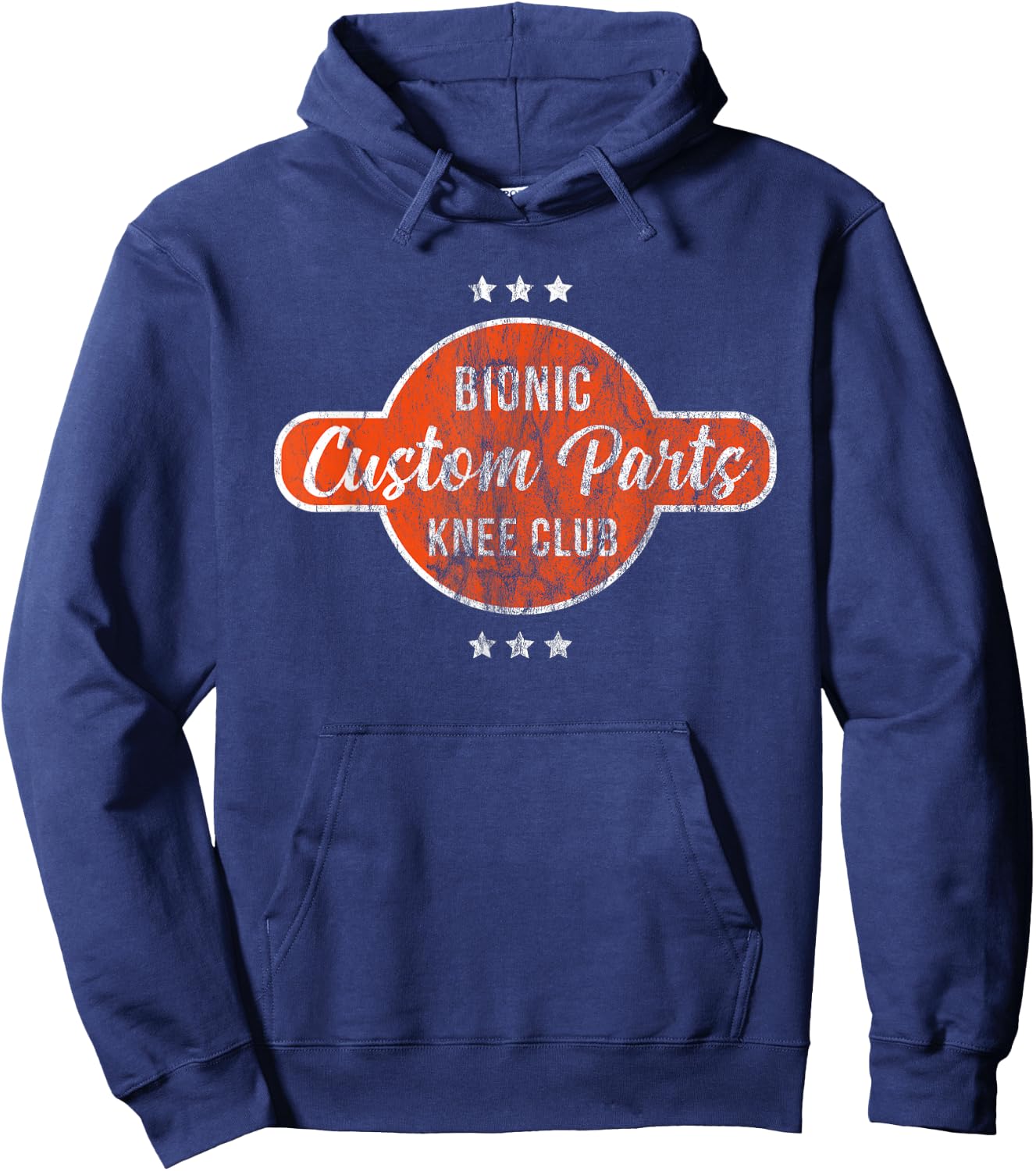 Bionic Knee Club Custom Parts Replacement Hospital Rehab Hoodie - Hoodie | Navy
