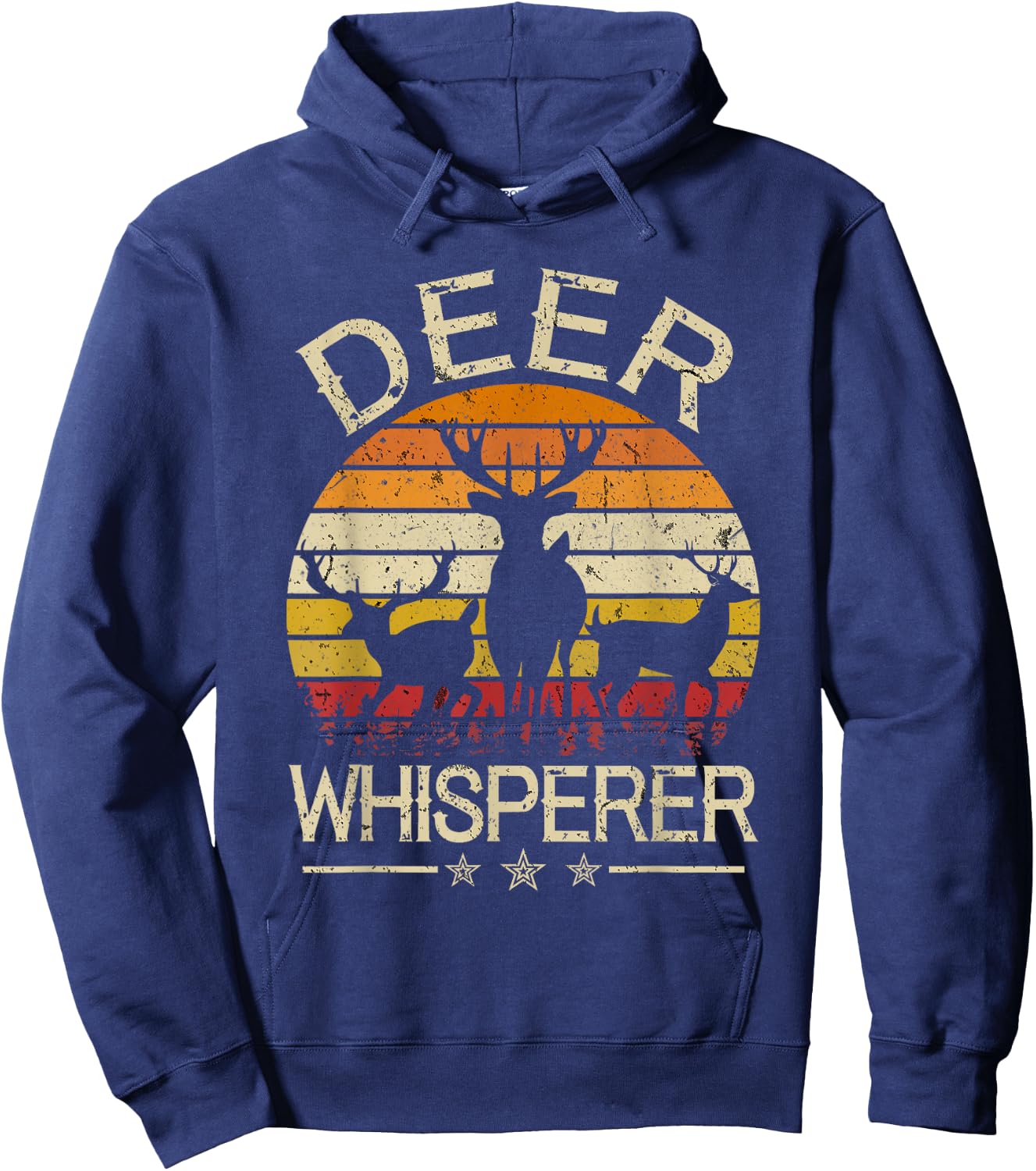 Retro "Deer Whisperer" Hunting | Deer Hunters Gift Hoodie - Hoodie | Navy